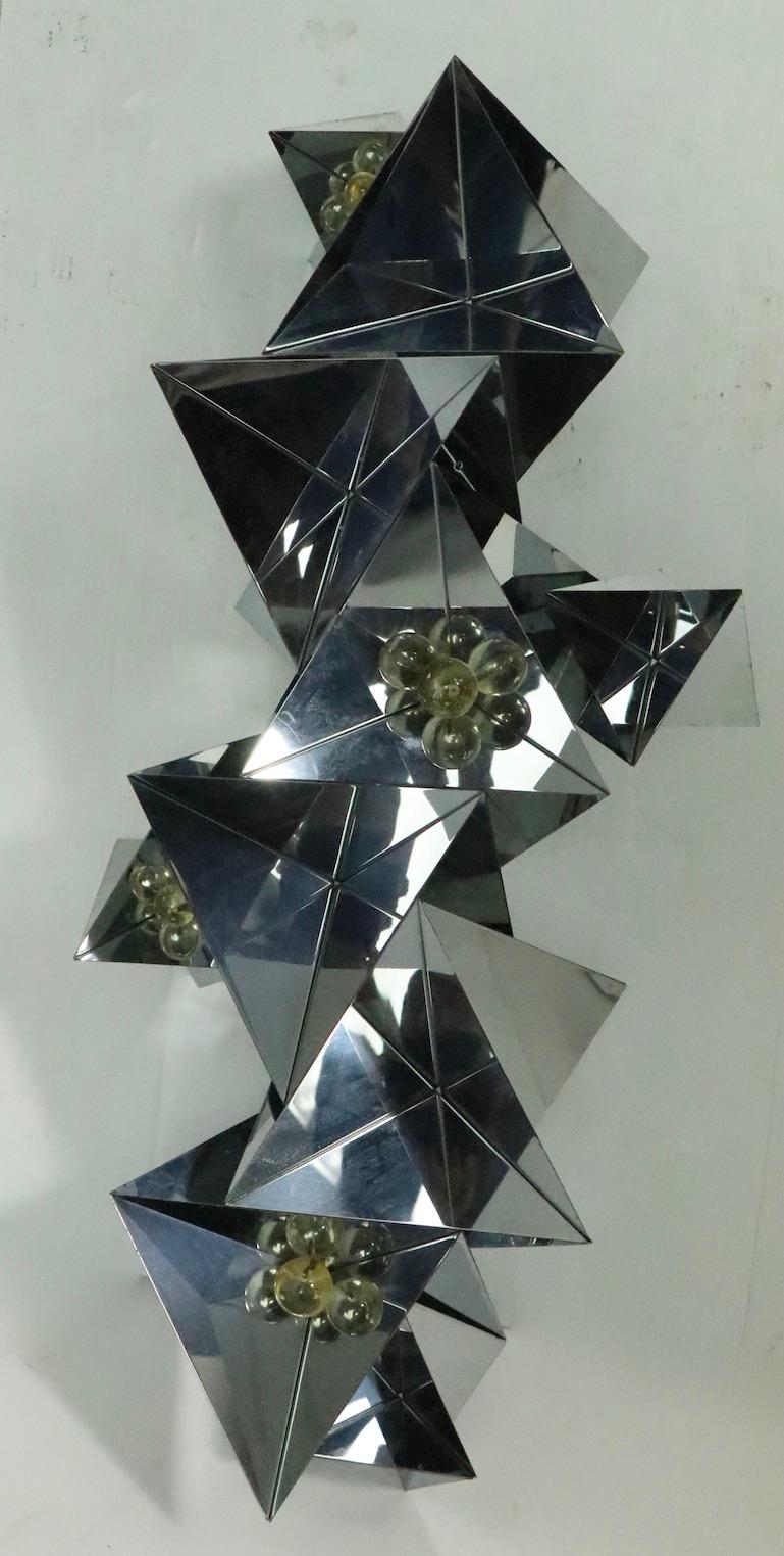 Chrome and Lucite Wall Mount Sculpture attributed to Jere For Sale 4