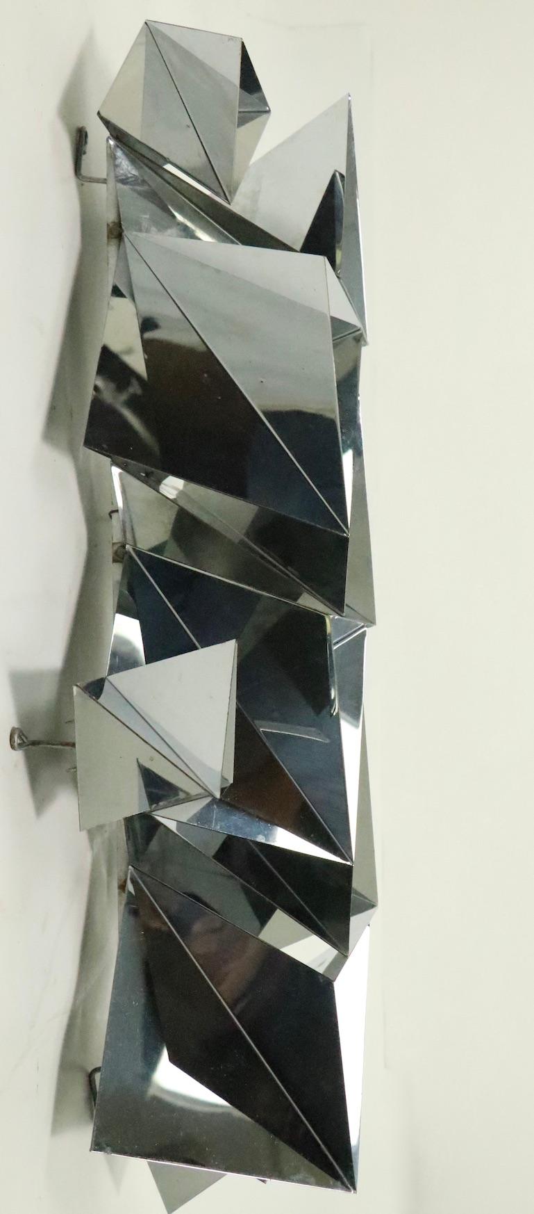 20th Century Chrome and Lucite Wall Mount Sculpture attributed to Jere For Sale