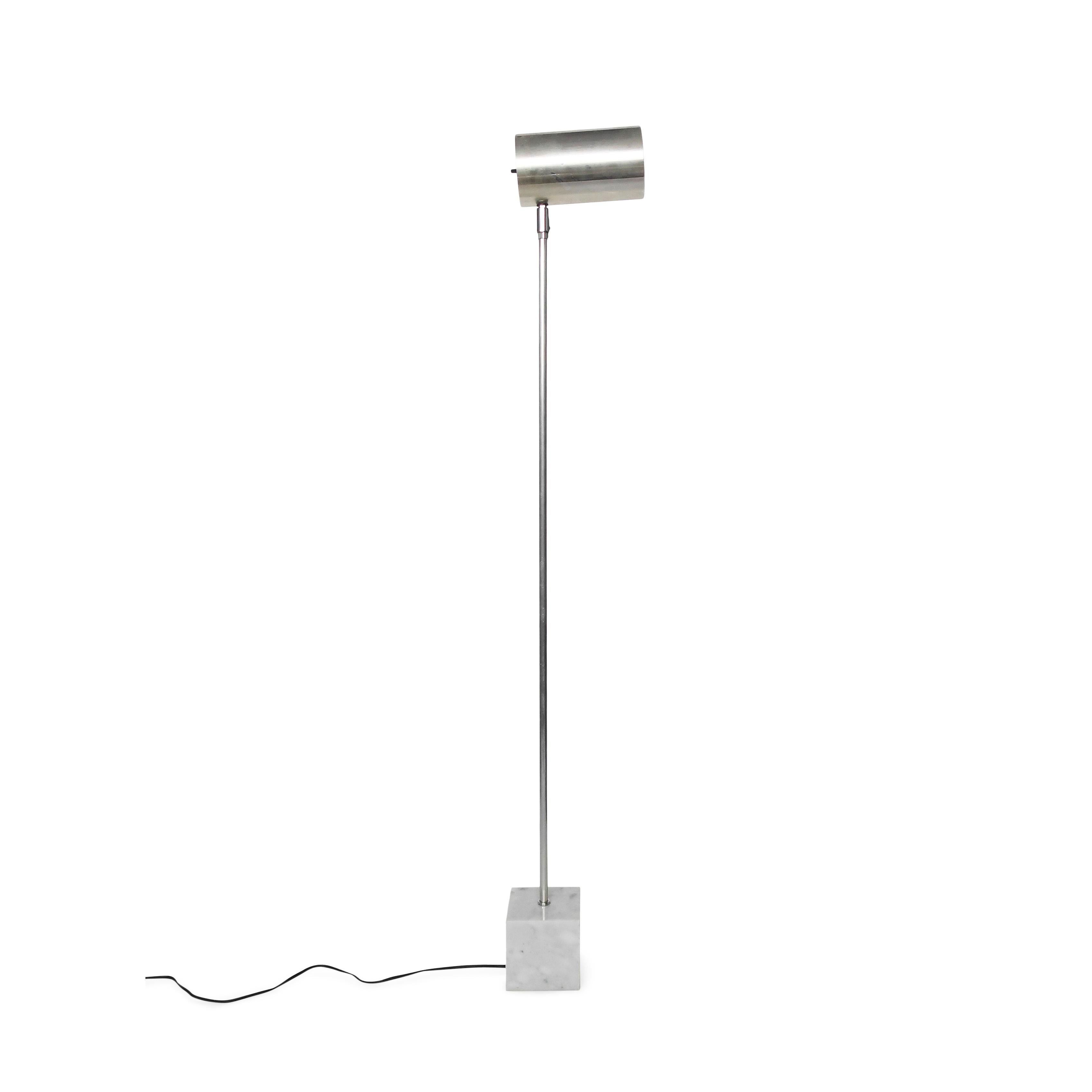 Mid-Century Modern Chrome and Marble Floor Lamp by Robert Sonneman for Kovacs