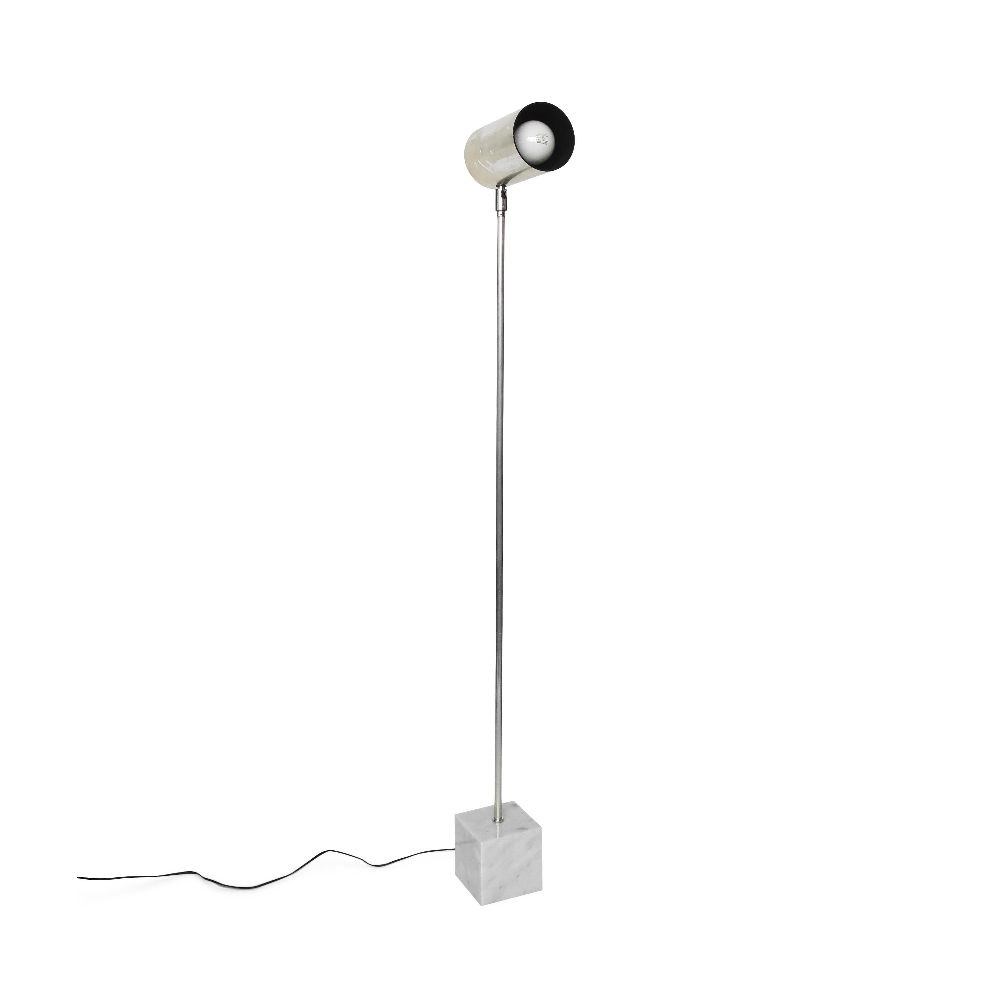Chrome and Marble Floor Lamp by Robert Sonneman for Kovacs In Good Condition In Brooklyn, NY