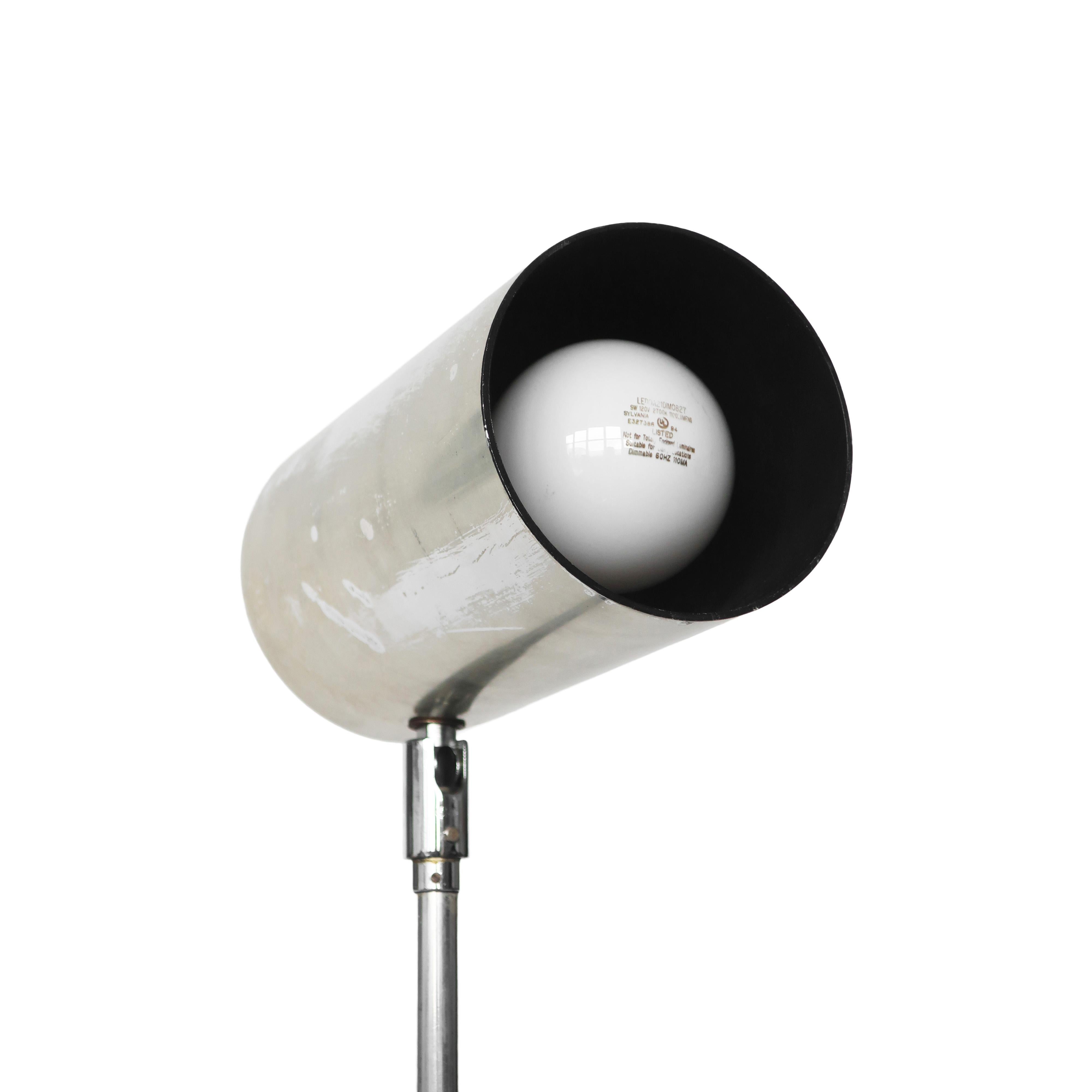 Chrome and Marble Floor Lamp by Robert Sonneman for Kovacs 1