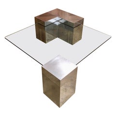 Chrome and Matte Steel Coffee Table