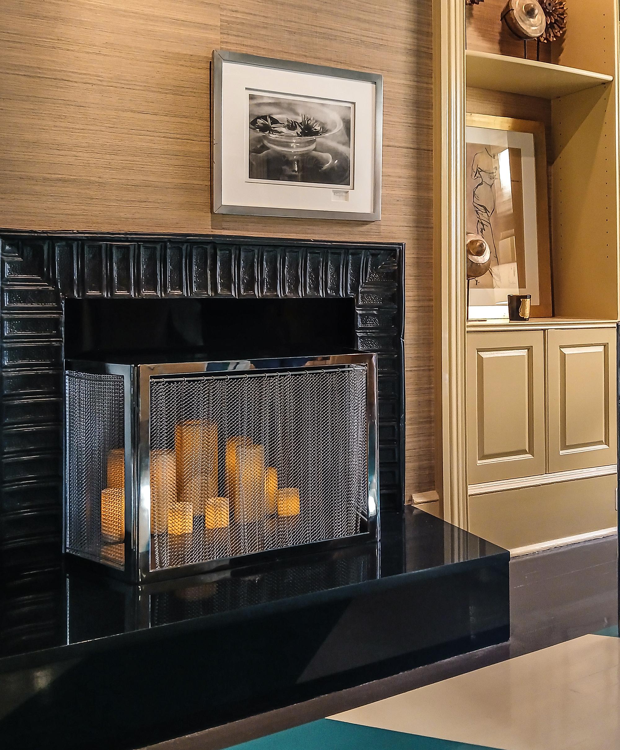 Cromo Schermo per caminetto in metallo e cromo in vendita