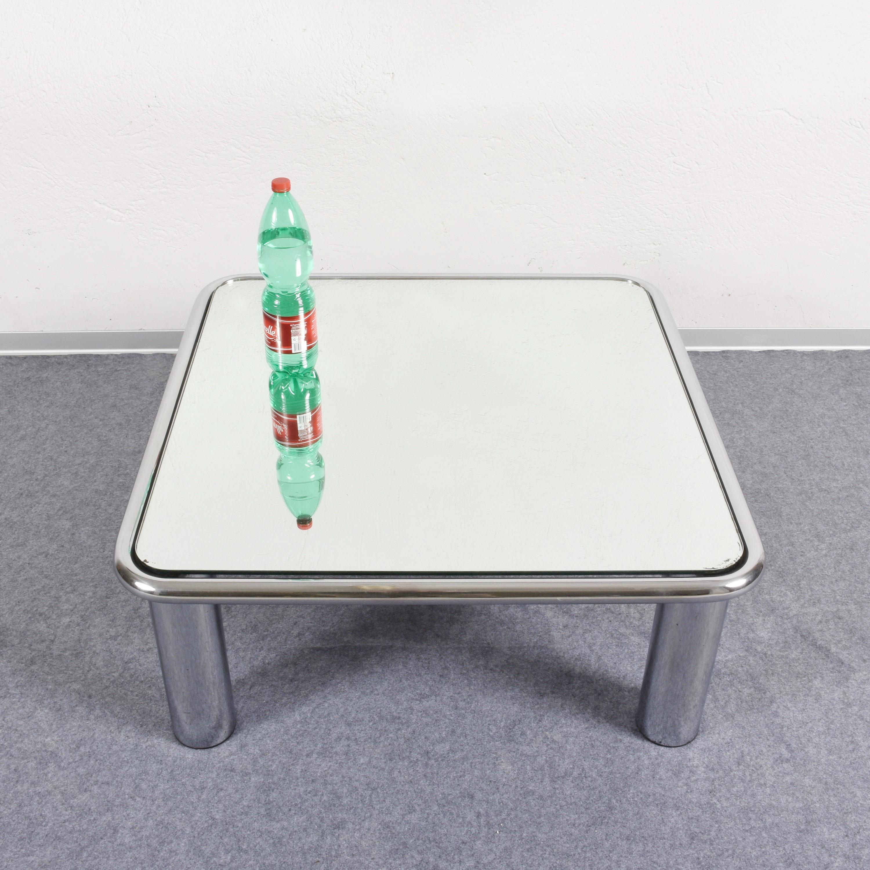 Steel Chrome and Mirror Coffee Table 