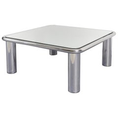 Chrome and Mirror Coffee Table "Sesann" by Gianfranco Frattini for Cassina, 1968