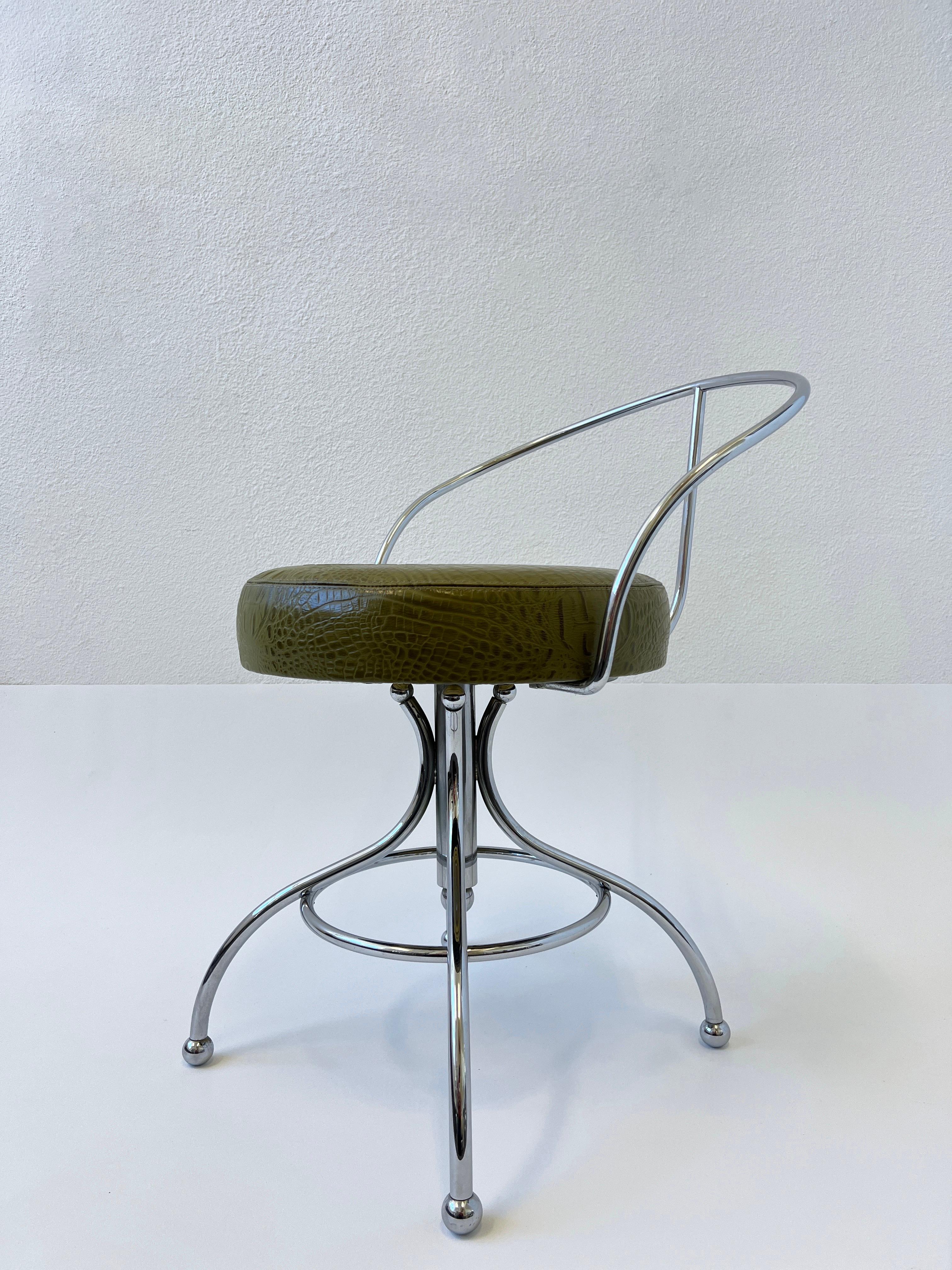 olive green vanity chair