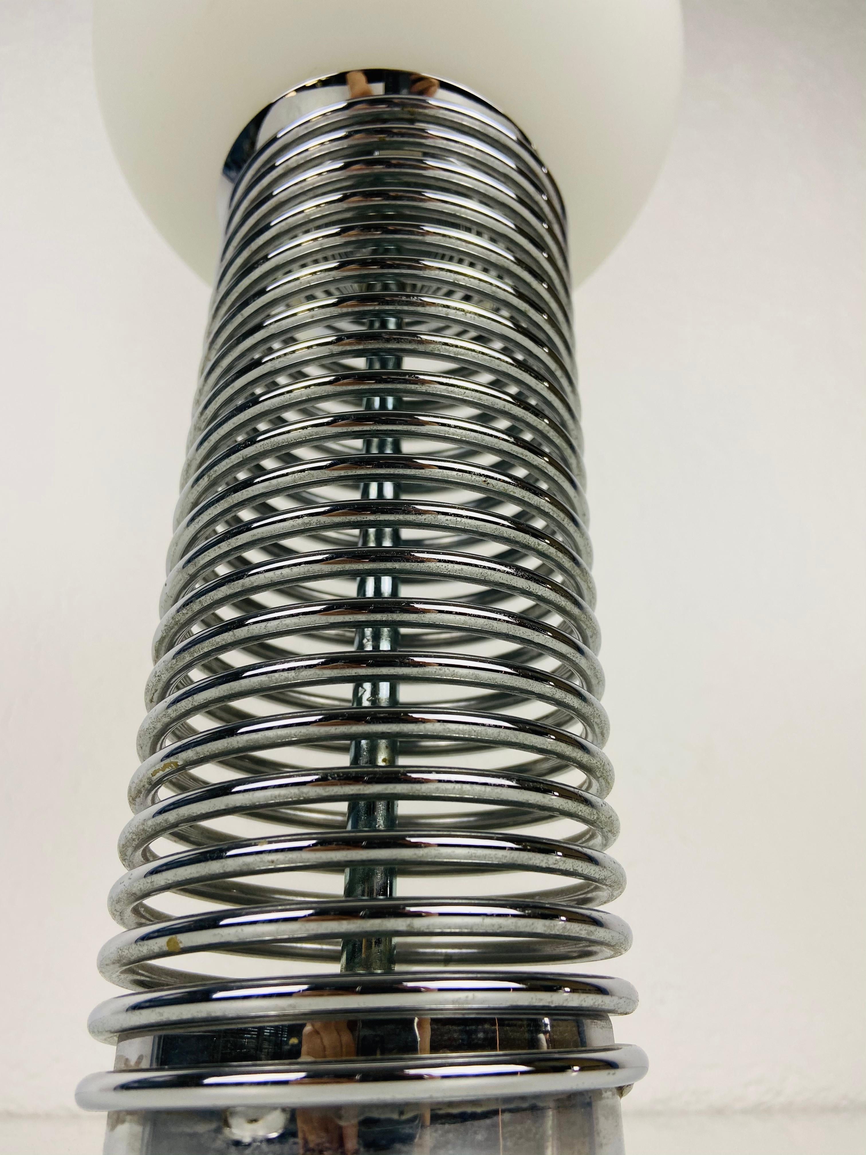 Chrome and Opal Glass Table Lamp, Italy, 1960s In Good Condition For Sale In Hagenbach, DE