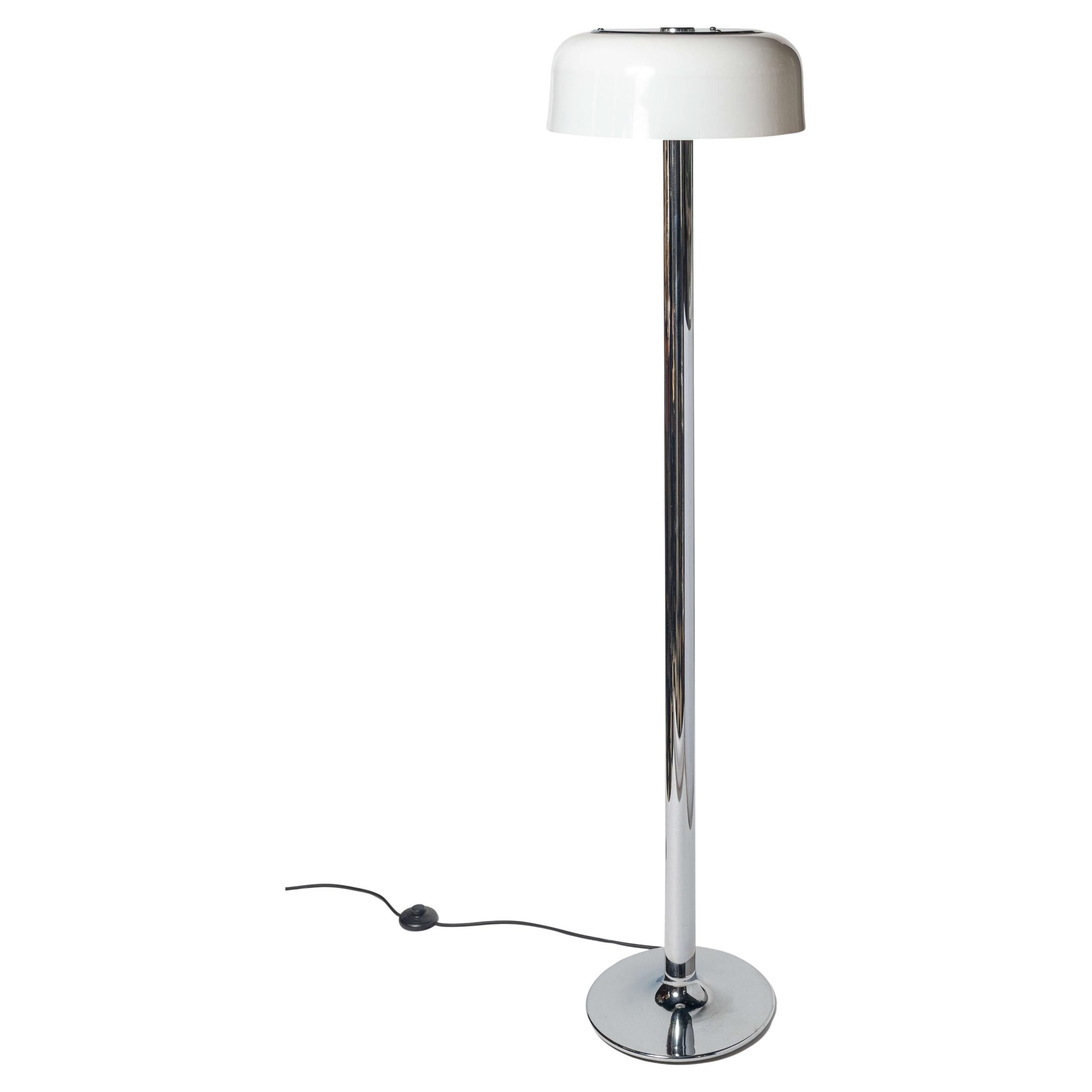 Chrome and plastic floor lamp, Sweden circa 1970. in vendita