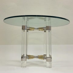 Chrome and Polish Brass Continental Height Table by Charles Hollis Jones