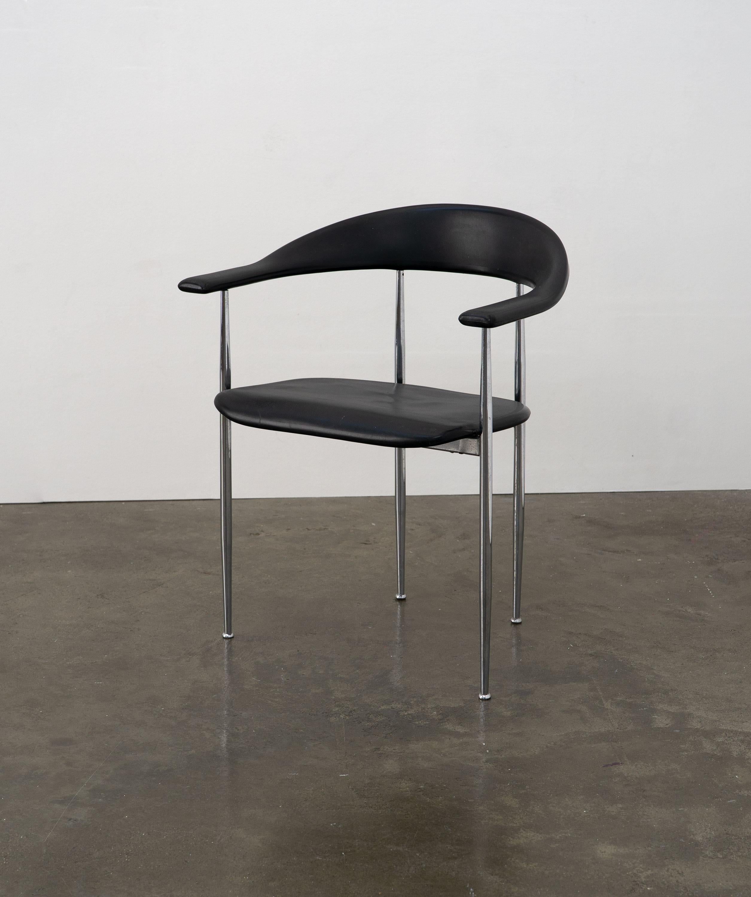 Late 20th Century Chrome and Rubber 'P40' Dining Chair by Vegni & Gualtierotti for Fasem, c.1980 For Sale