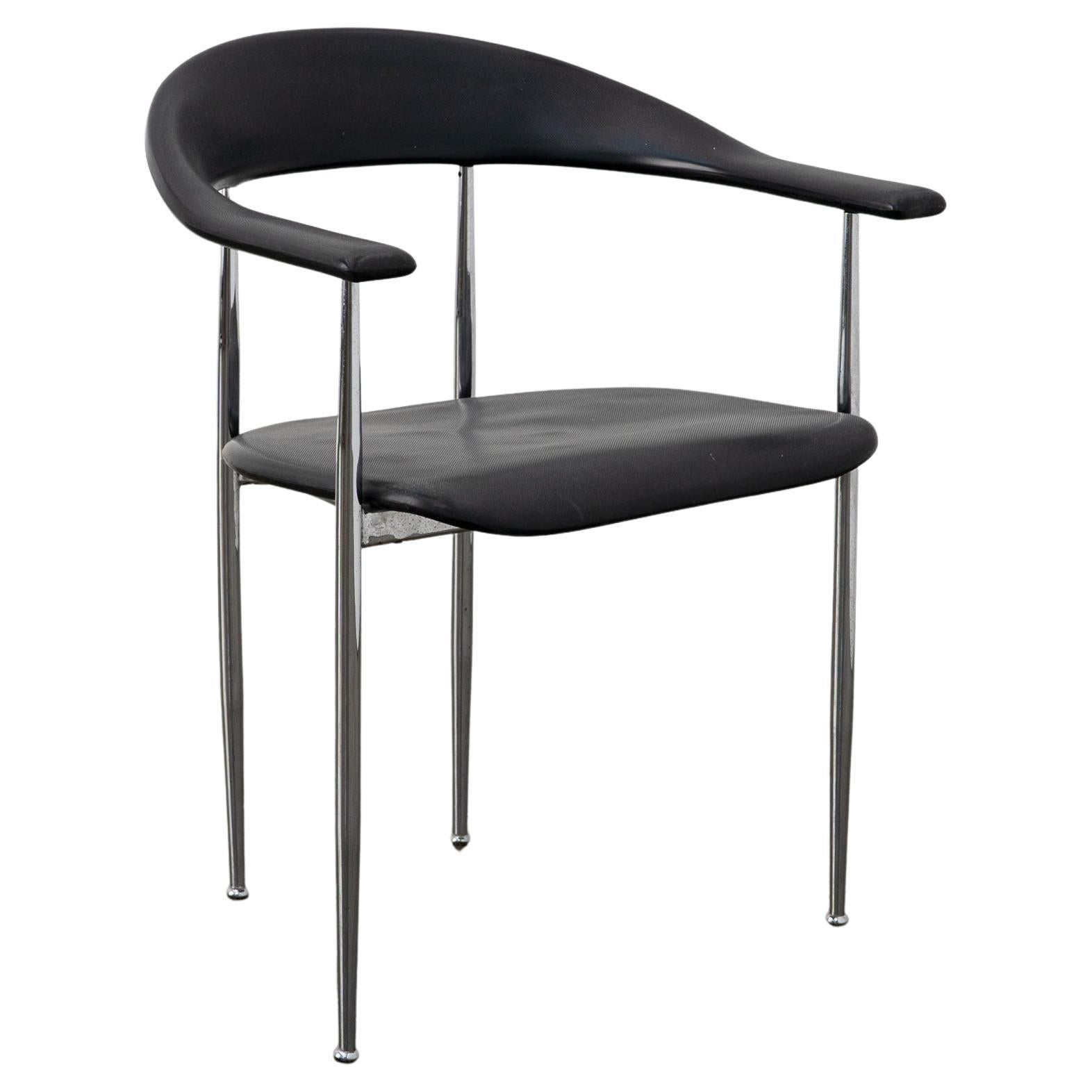 Chrome and Rubber 'P40' Dining Chair by Vegni & Gualtierotti for Fasem, c.1980 For Sale