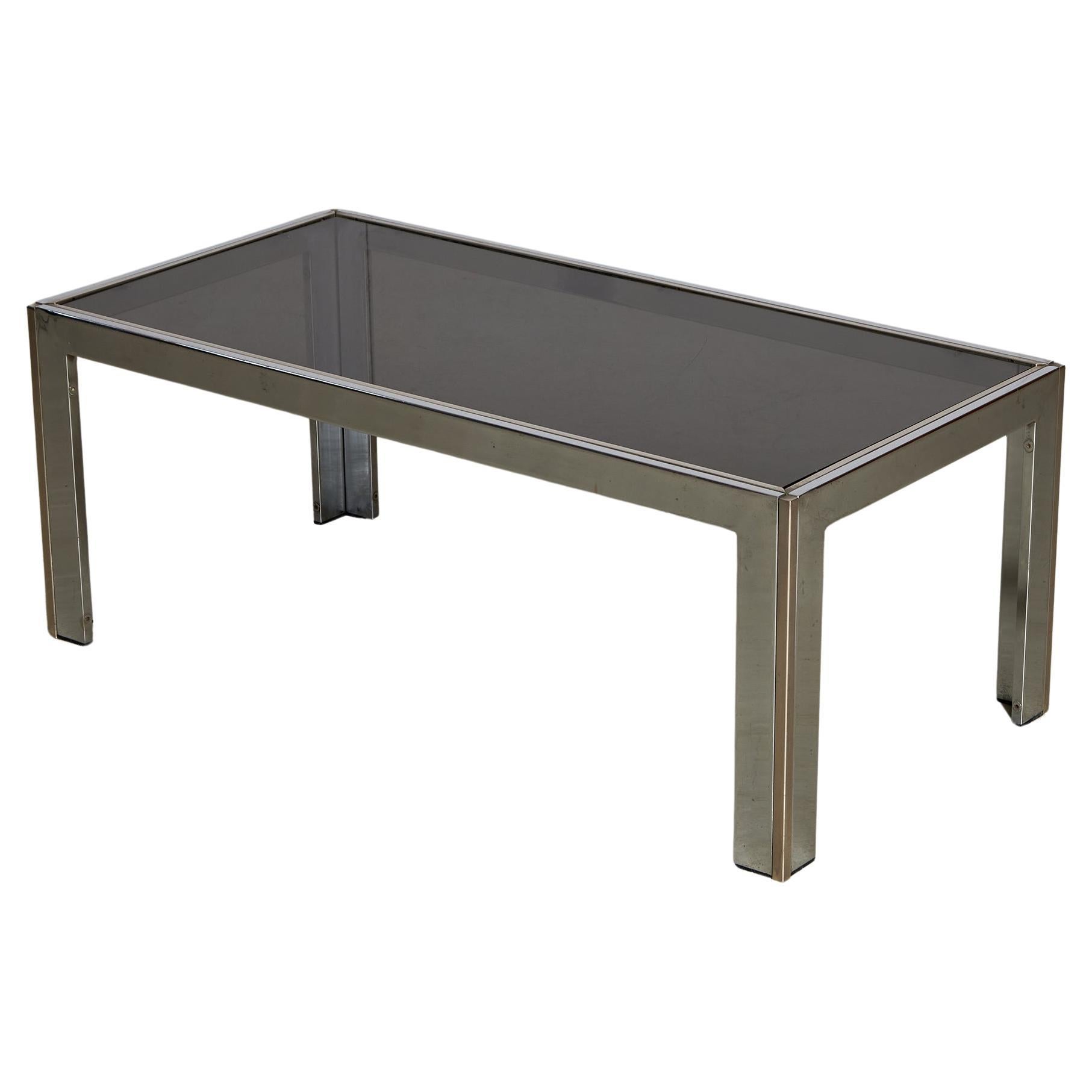 Pair of Coffee Tables by TriMark, Glass and Chrome, 1970 For Sale at