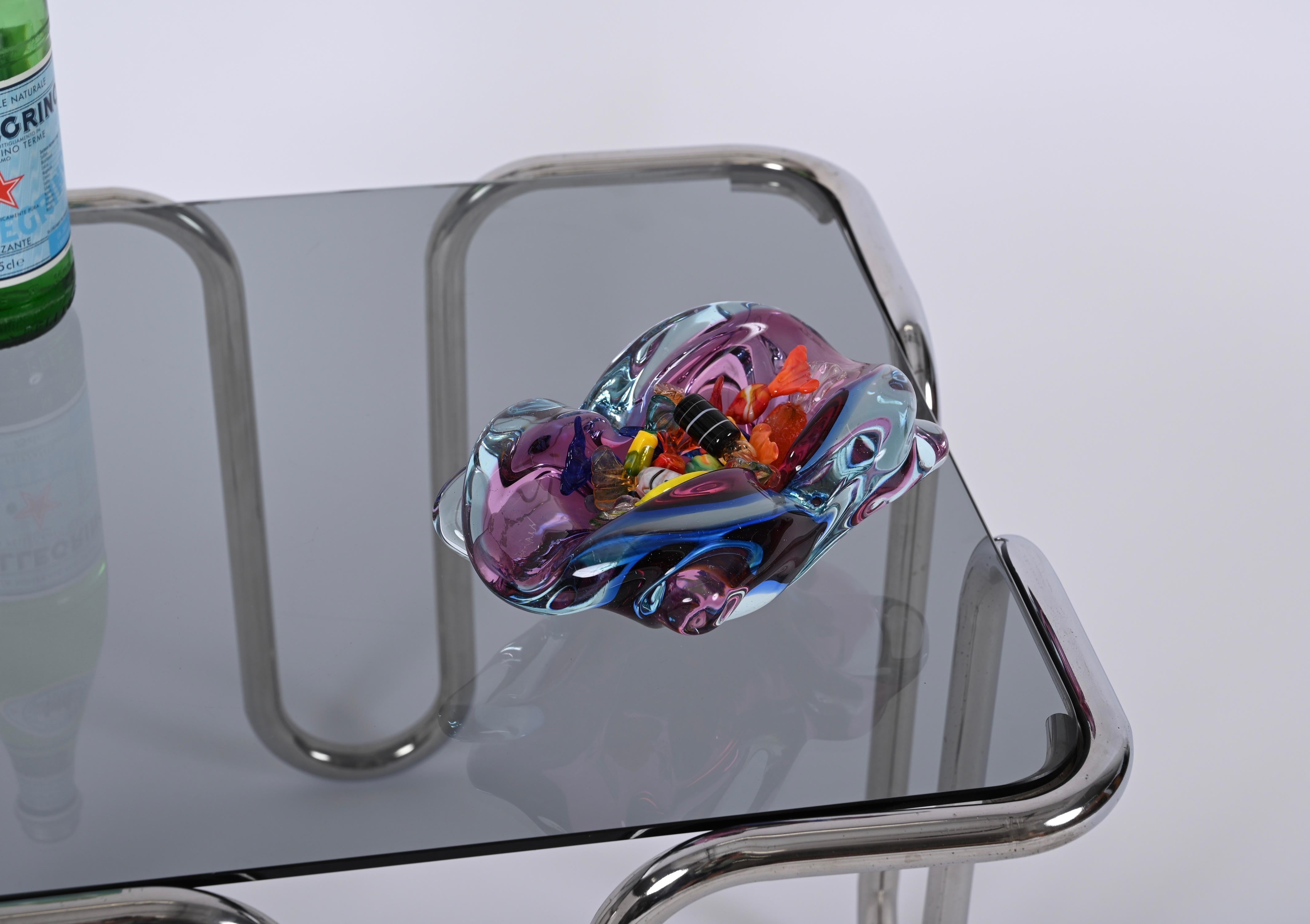 Chrome and Smoked Glass Coffee Table by Ezio Didone, Italy 1970s 6