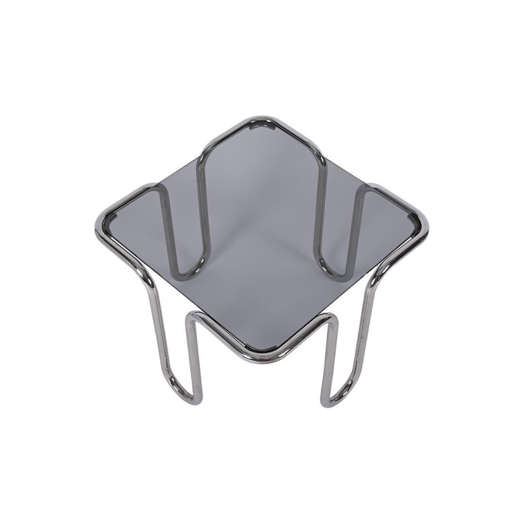 Chrome and Smoked Glass Coffee Table by Ezio Didone, Italy 1970s 8
