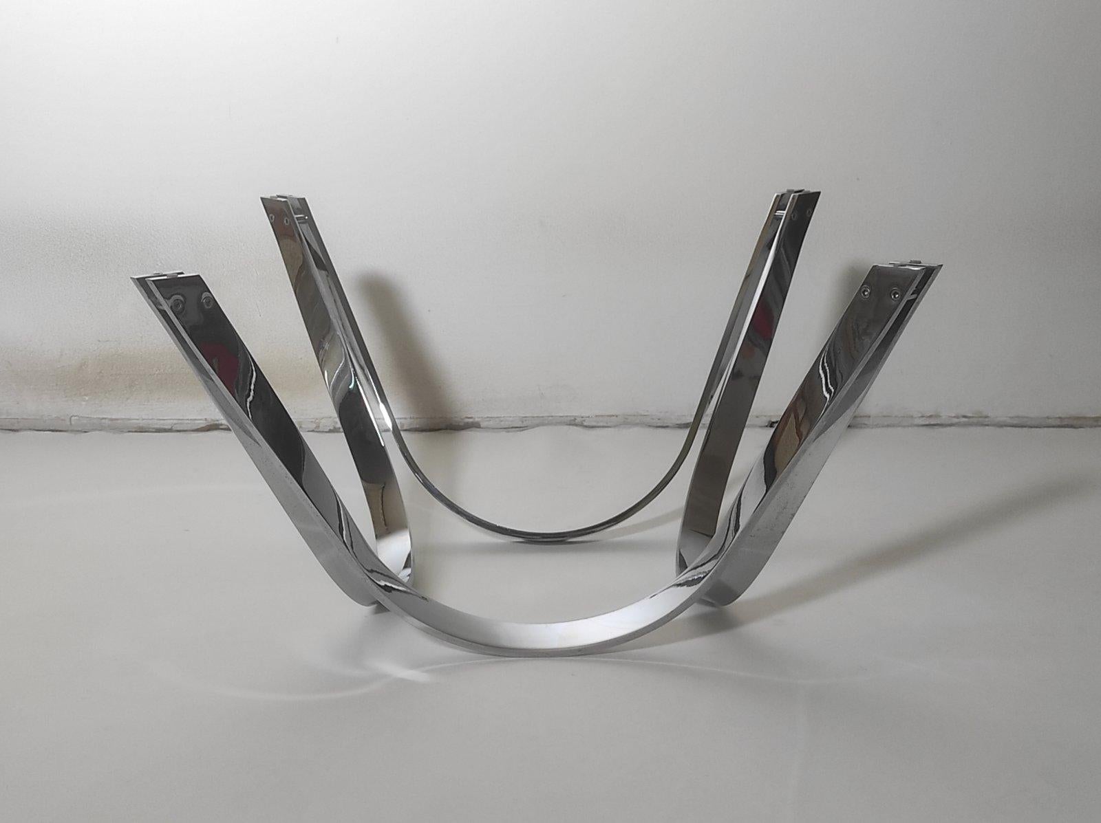 Chrome and Smoked glass Coffee Table By Roger Sprunger for Dunbar 1970s For Sale 1
