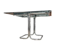 Chrome and smoked Glass Table by Giotto Stoppino