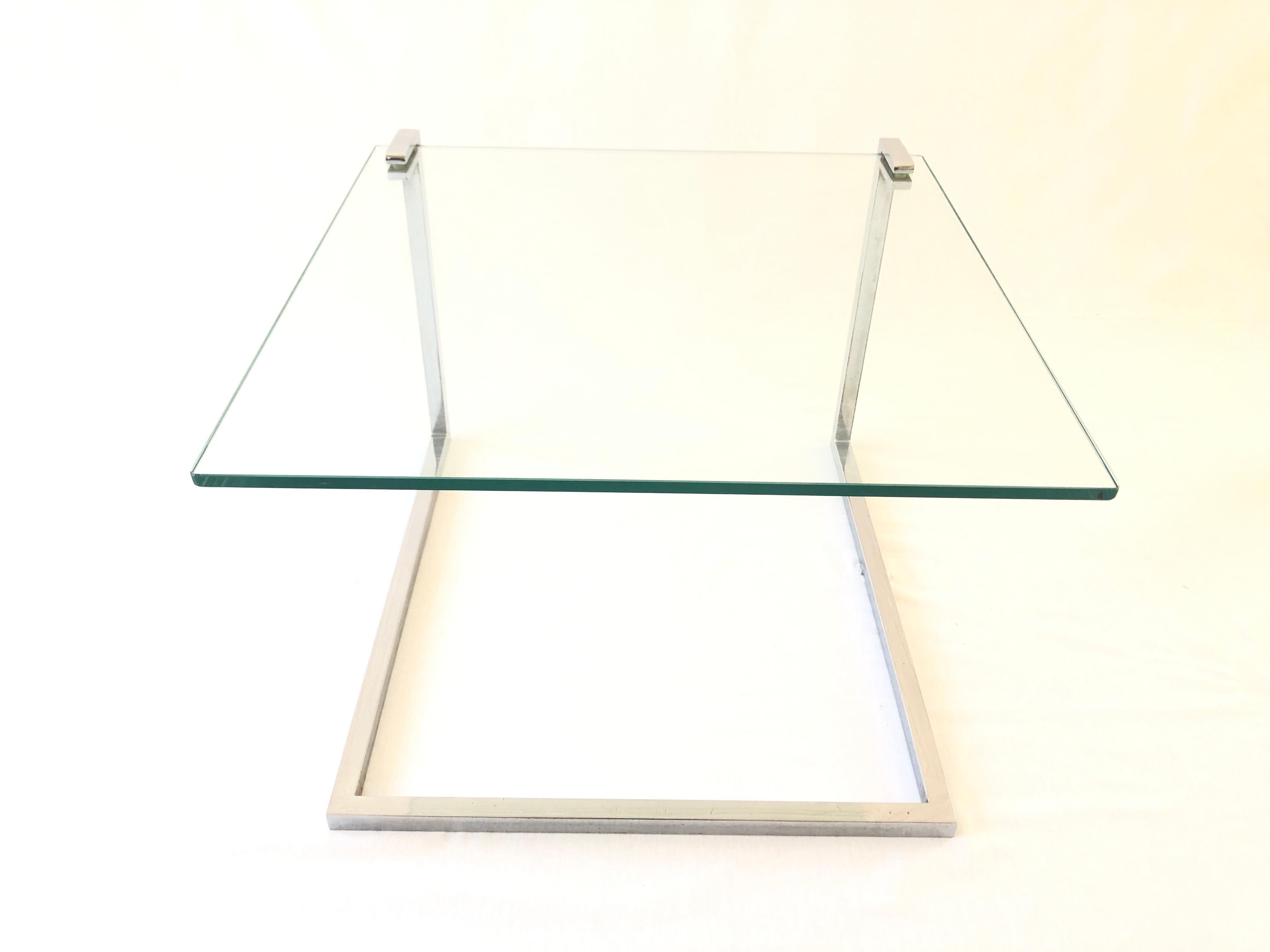 Chrome and Thick Glass Set of 3 Nesting Tables, 1970s, Germany For Sale 14
