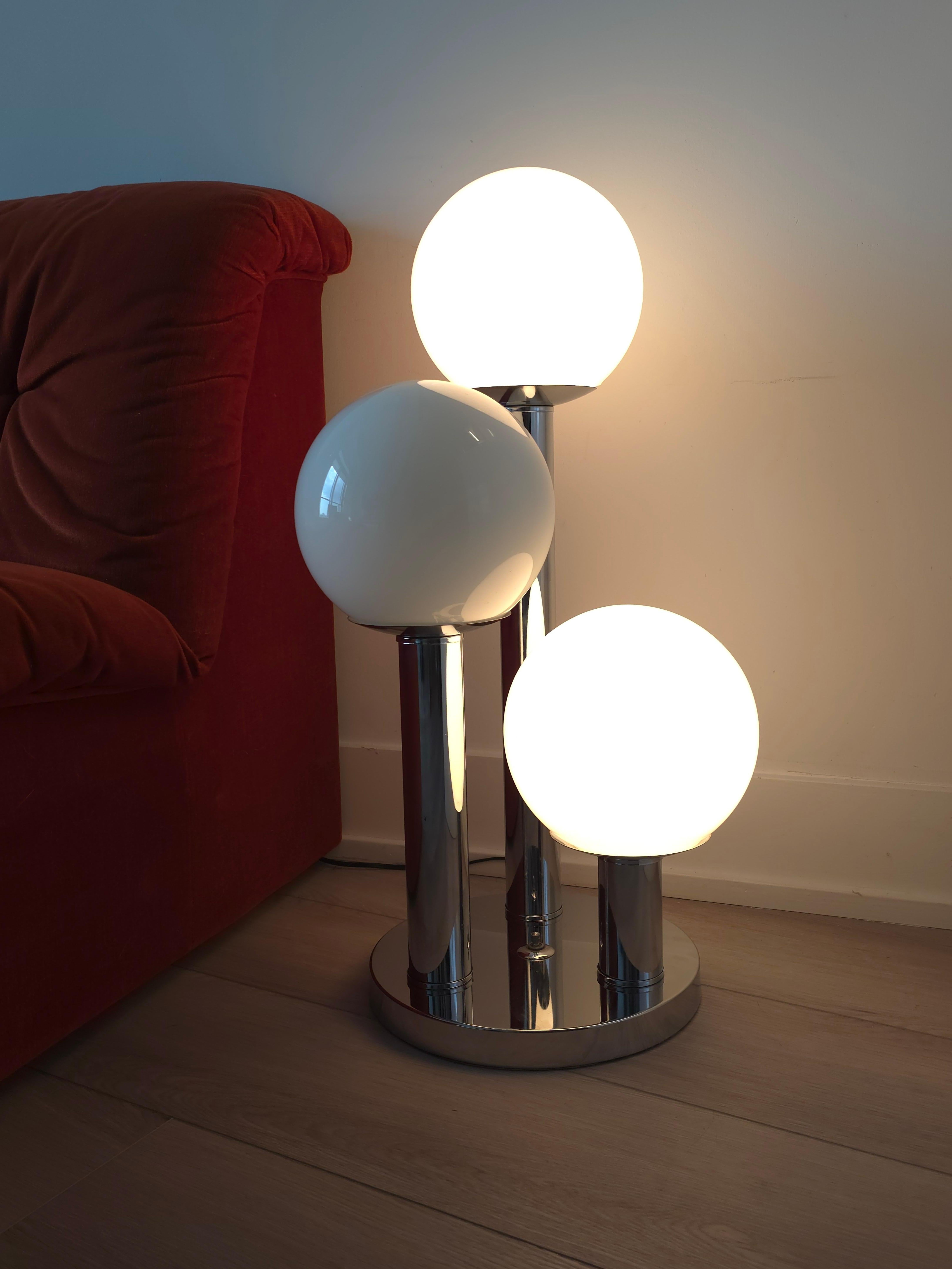 Other Chrome and Three Tier Globe Lamp 1970s