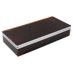 Chrome and Tortoiseshell Lucite Box, circa 1970