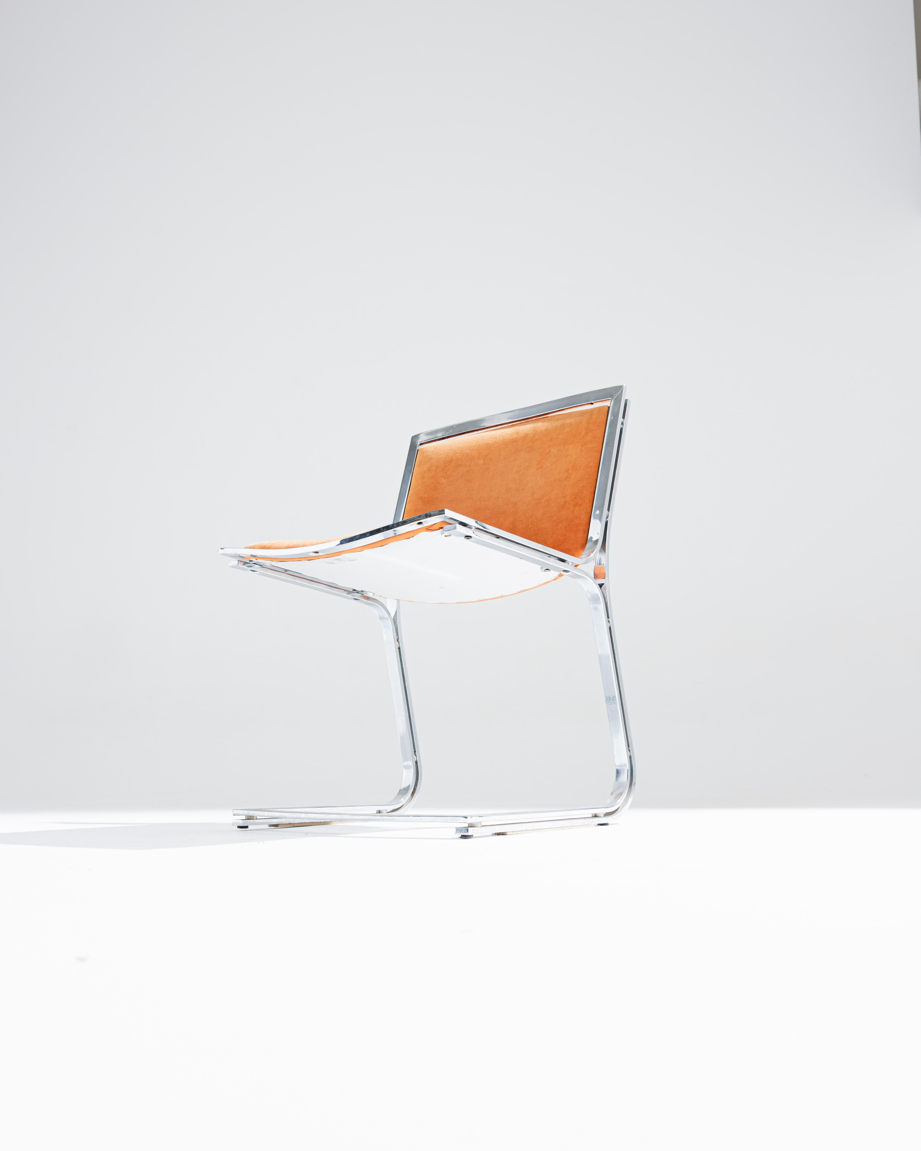 Chrome and Velvet Chair, Sergio Asti, 1970s in vendita 4