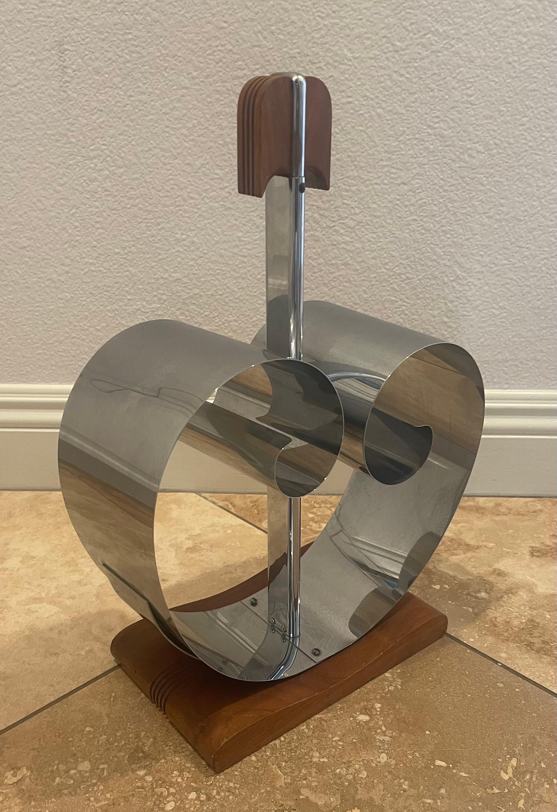 Chrome and Walnut Art Deco Magazine Rack by Fred D. Farr for Revere For Sale 7