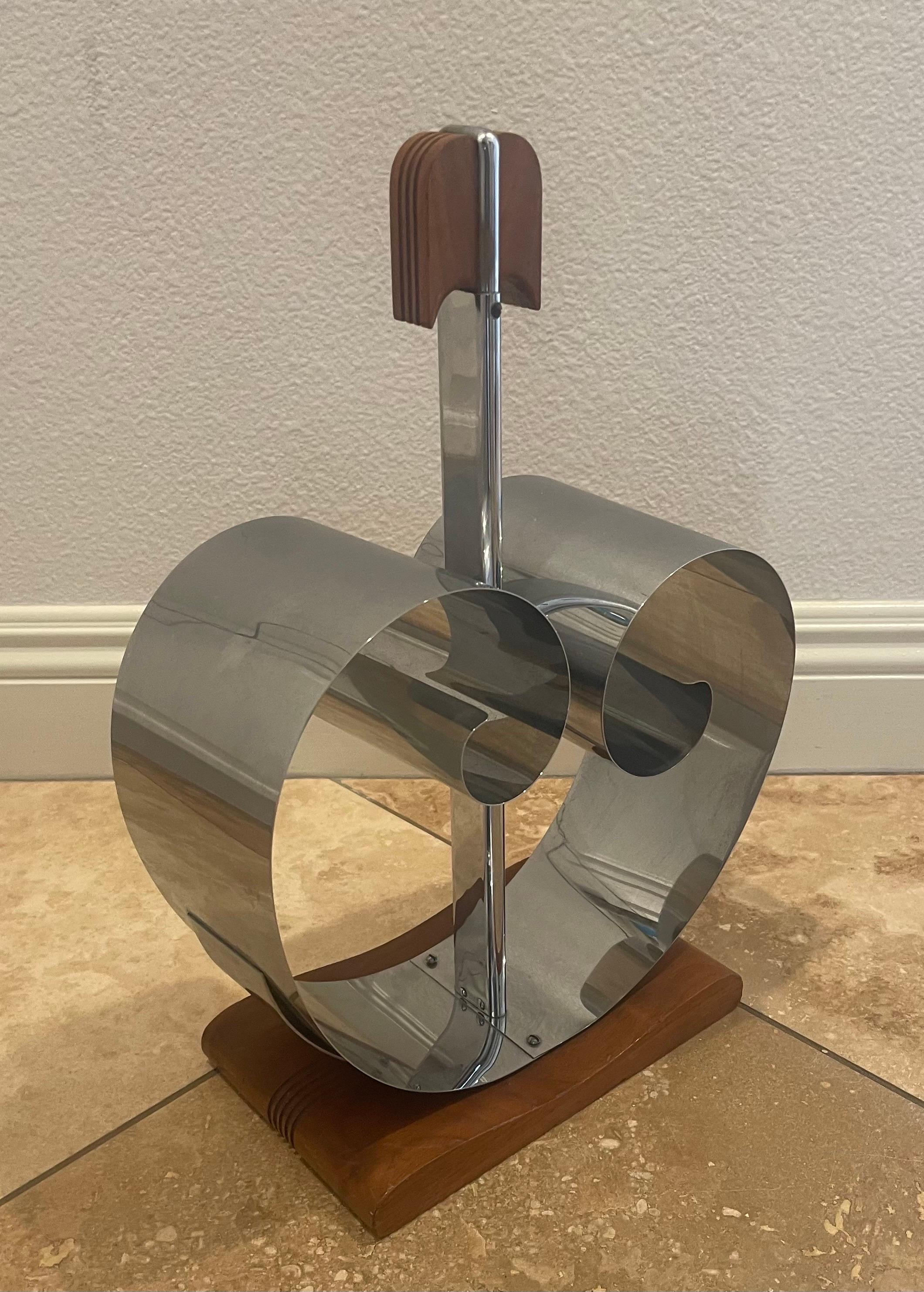 Chrome and Walnut Art Deco Magazine Rack by Fred D. Farr for Revere In Good Condition For Sale In San Diego, CA