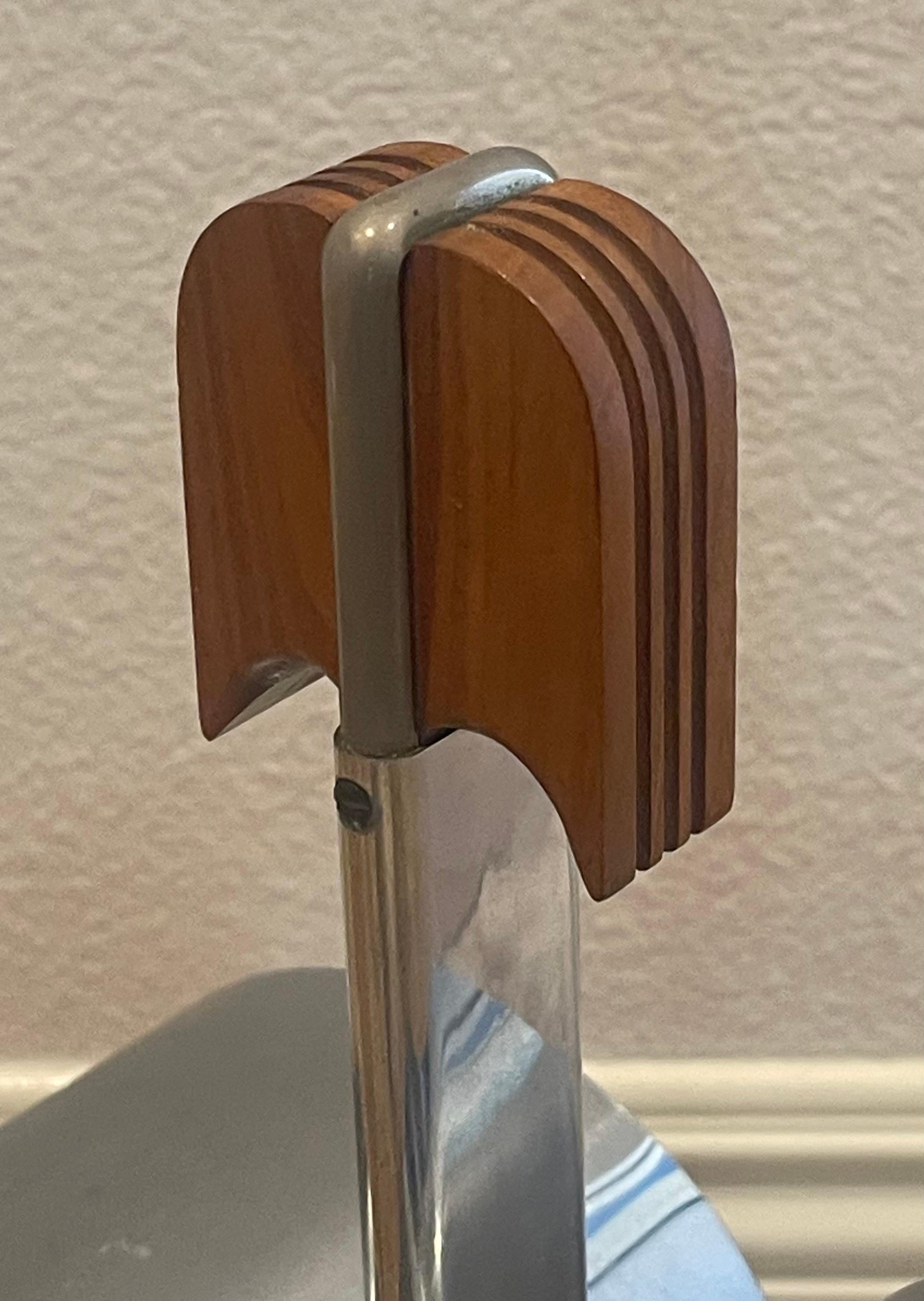Portariviste Art Deco in cromo e noce di Fred D. Farr per Revere in vendita 1