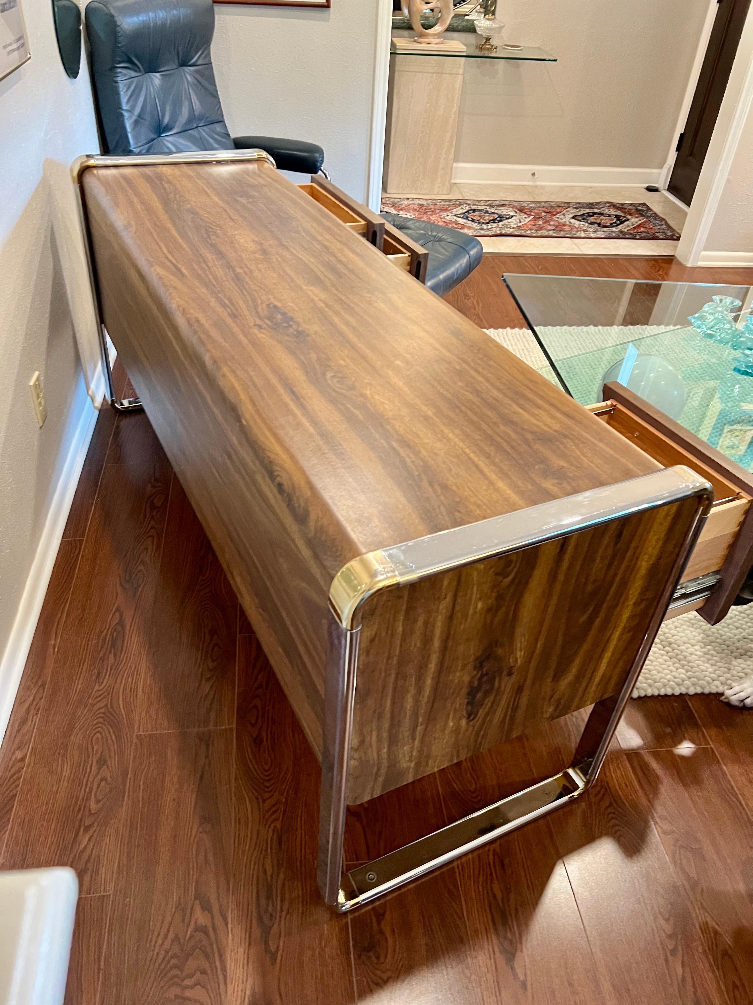 Mid-20th Century Chrome and Walnut Credenza in the Style of Peter Protzman for Herman Miller