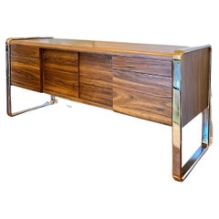 Chrome and Walnut Credenza in the Style of Peter Protzman for Herman Miller