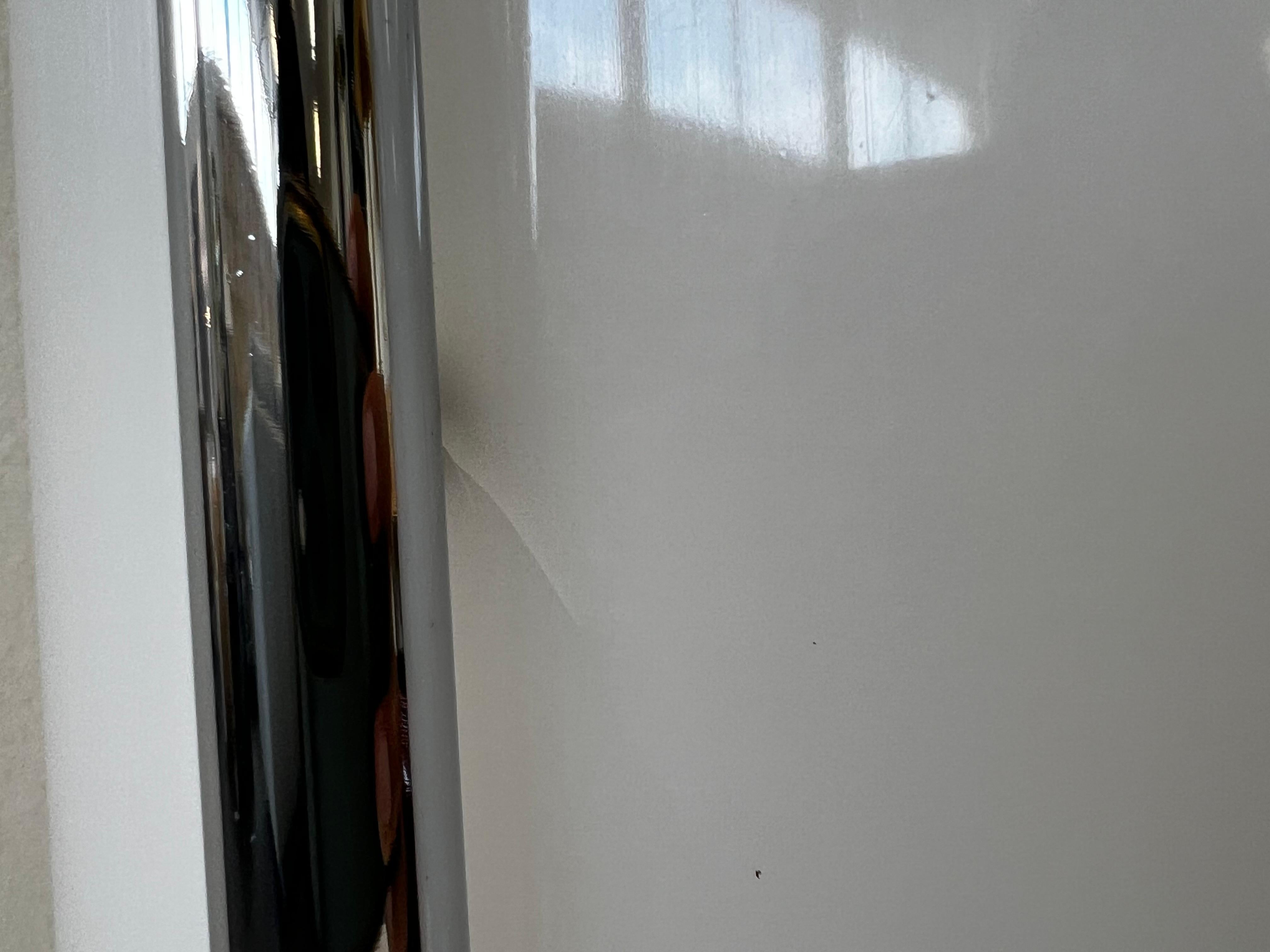 Hand-Crafted Chrome and White Acrylic Table Lamp by Paul Mayen For Sale