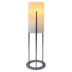 Chrome and White Acrylic Table Lamp by Paul Mayen