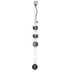 Pendentif en chrome et laque blanche d'Angelo Lelli, Mod. '14071', vers 1962