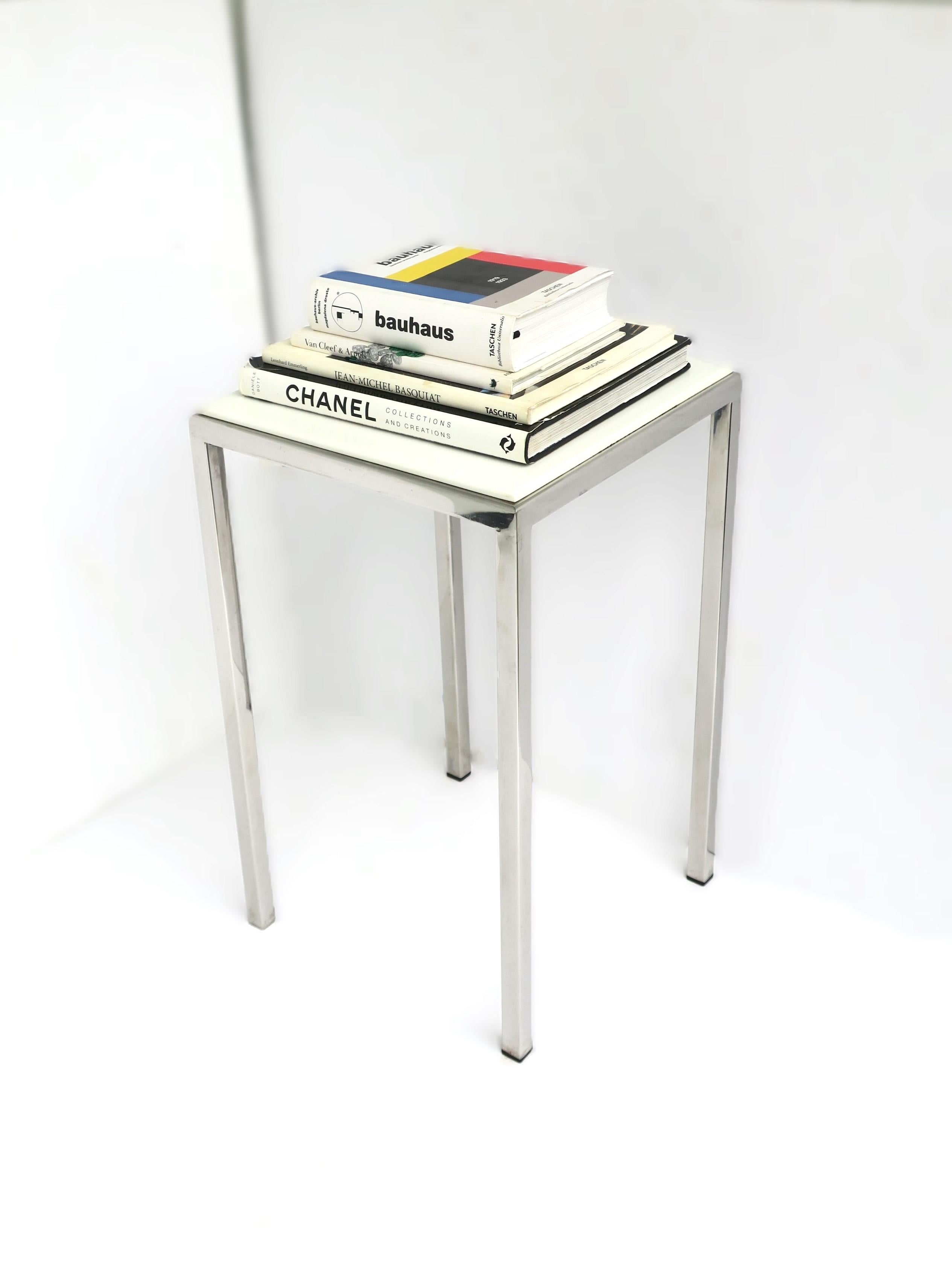 20th Century Chrome and White Resin Side or Accent Table For Sale