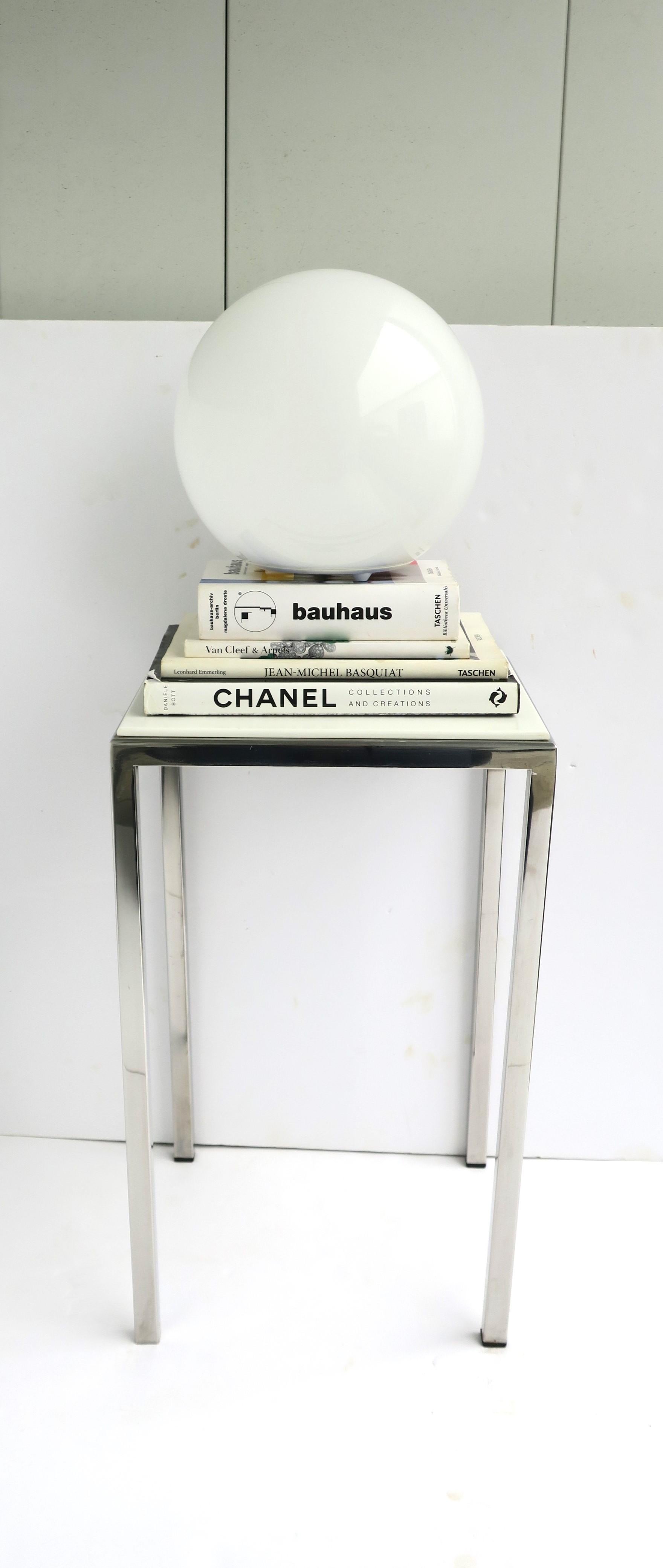 Chrome and White Resin Side or Accent Table For Sale 3