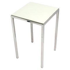 Vintage Chrome and White Resin Side or Accent Table