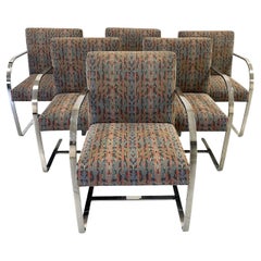 Chrome Armchairs Attributed to Ludwig Mies Van Der Rohe, a Set of 6