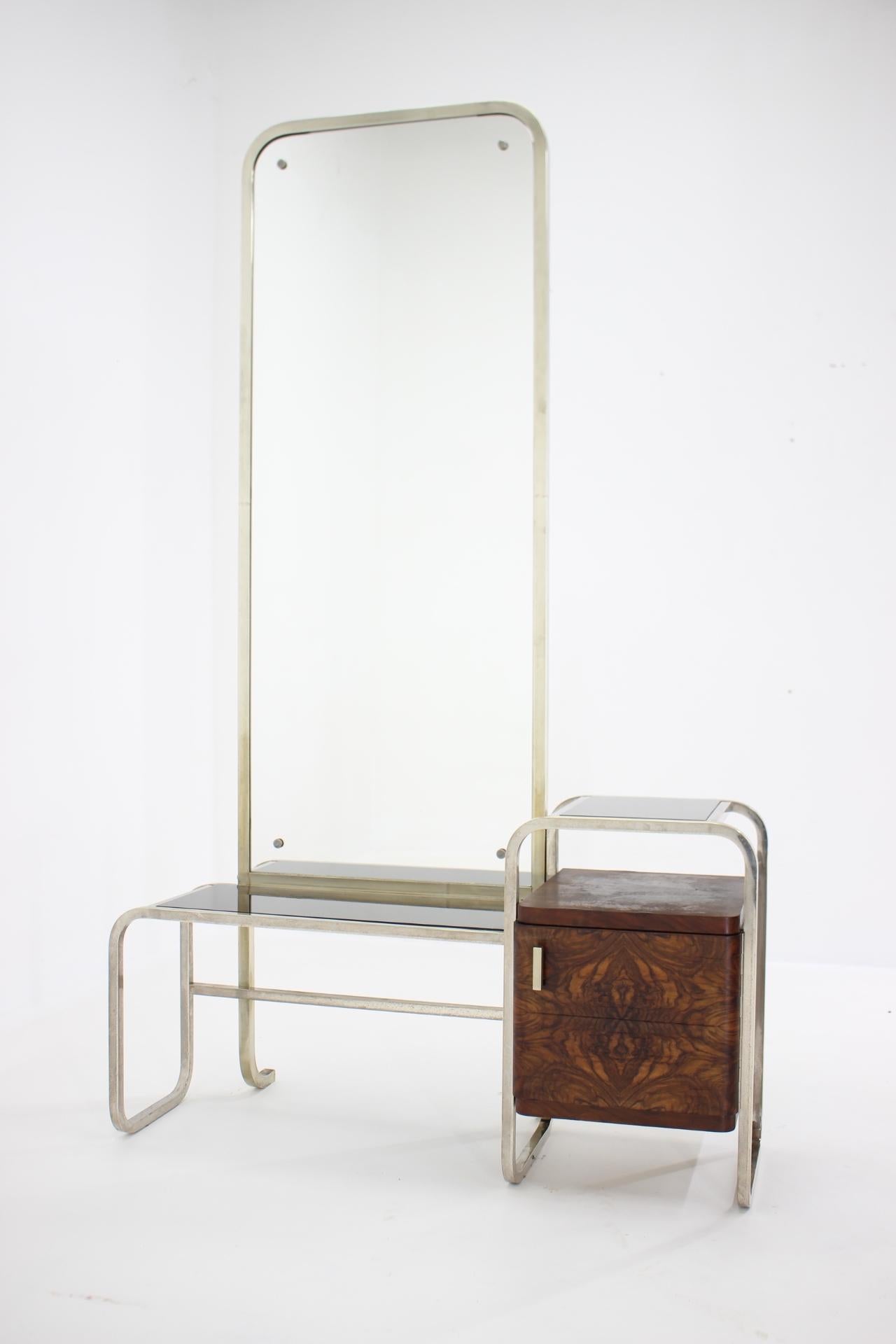 Czech Chrome Art Deco Bauhaus Dressing Table, 1930s For Sale
