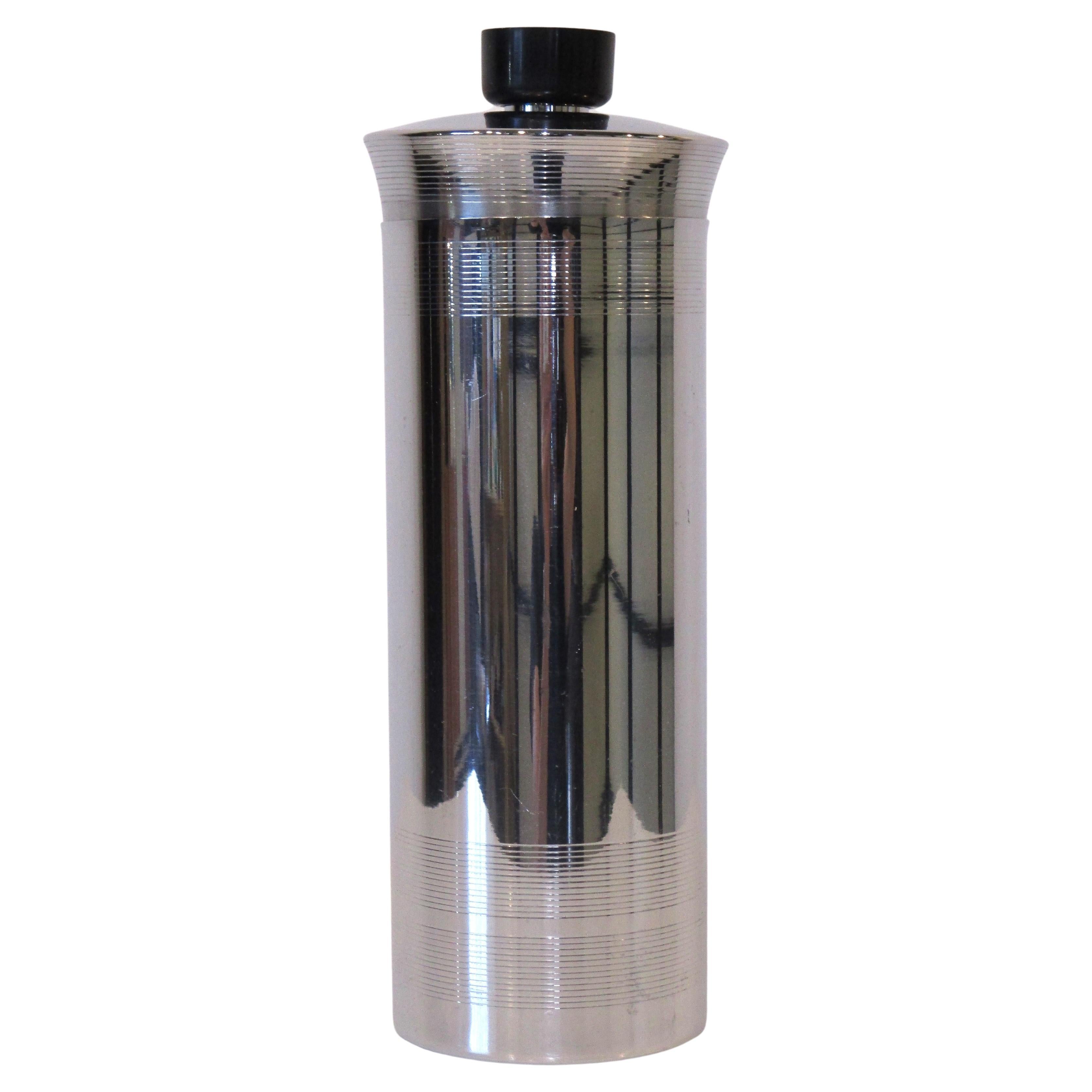 Chrome Art Deco Cocktail Shaker in the Style of Manning Bowman