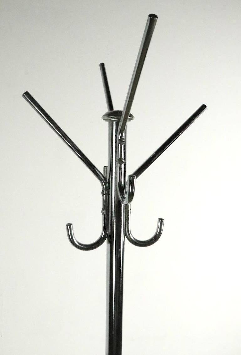 American Chrome Art Deco Machine Age Coat Tree Stand