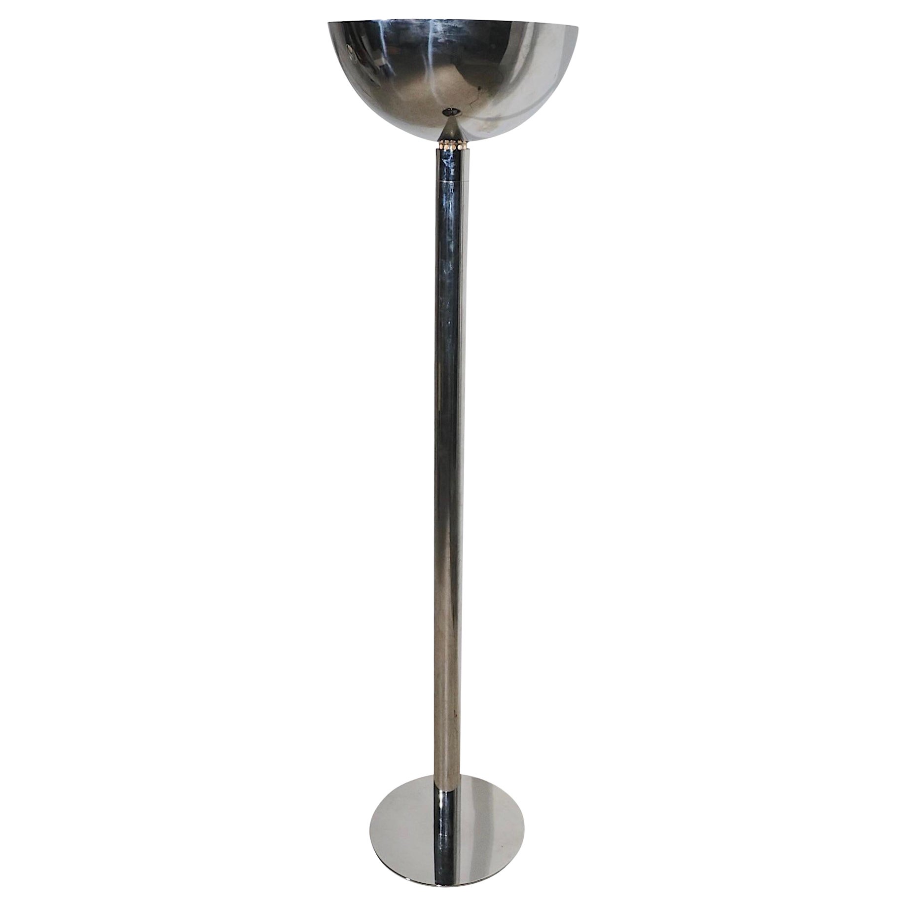 Torchère en chrome Art Déco Revival Hollywood Regency AM2Z par Albini par NEMO