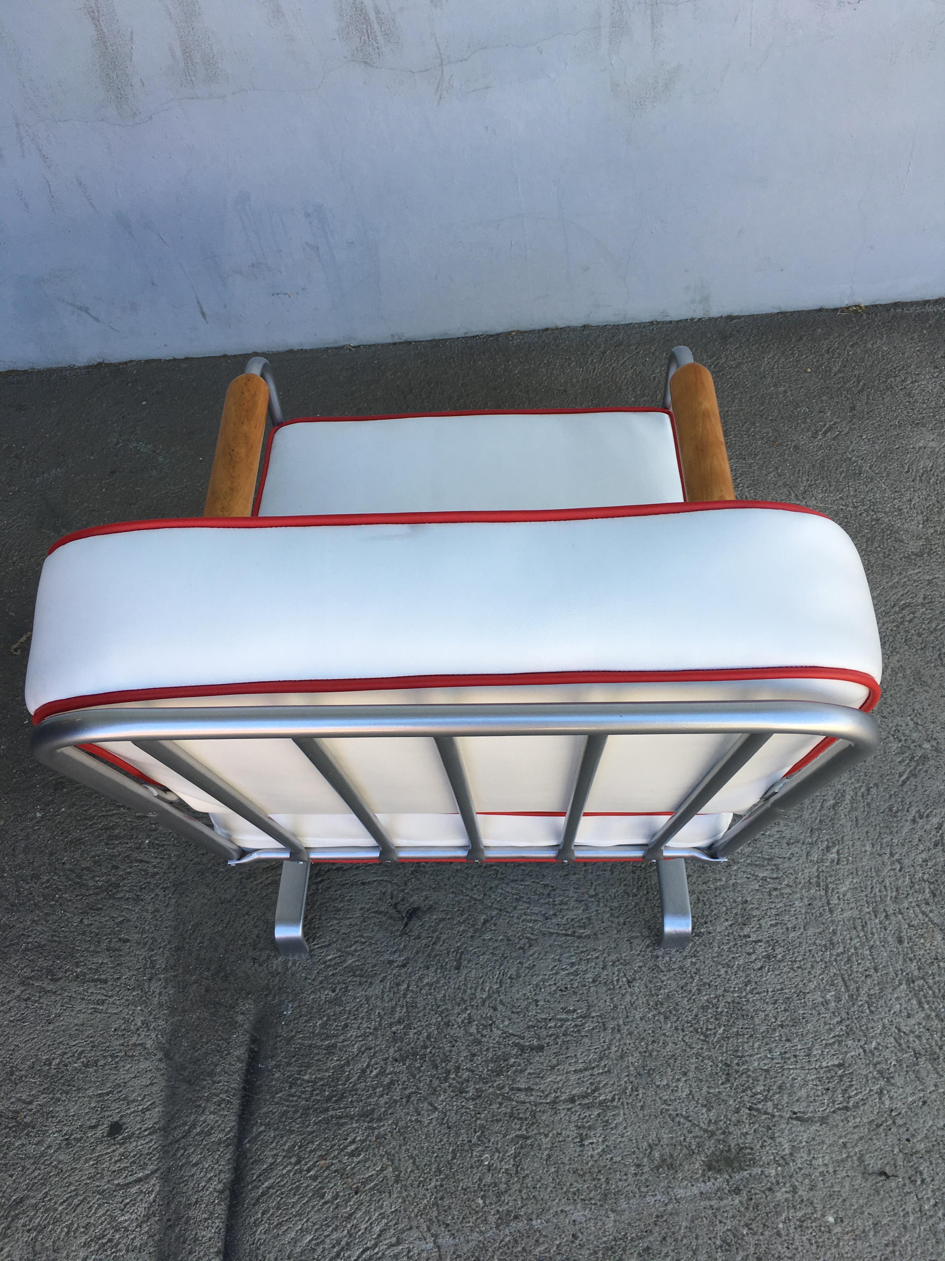 Chrome Art Deco Springer Rocking Chair In Excellent Condition For Sale In Van Nuys, CA