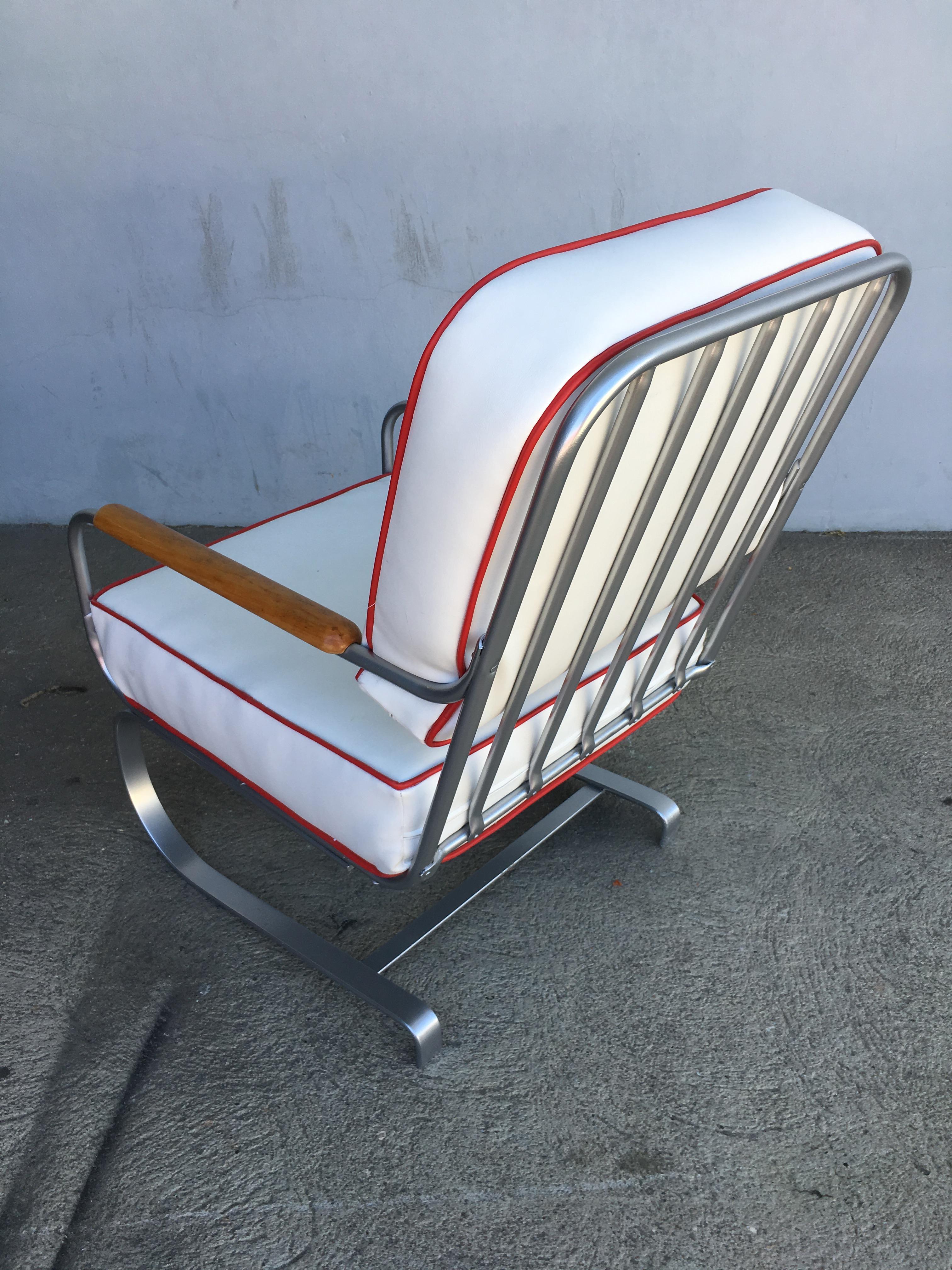 Mid-20th Century Chrome Art Deco Springer Rocking Chair For Sale