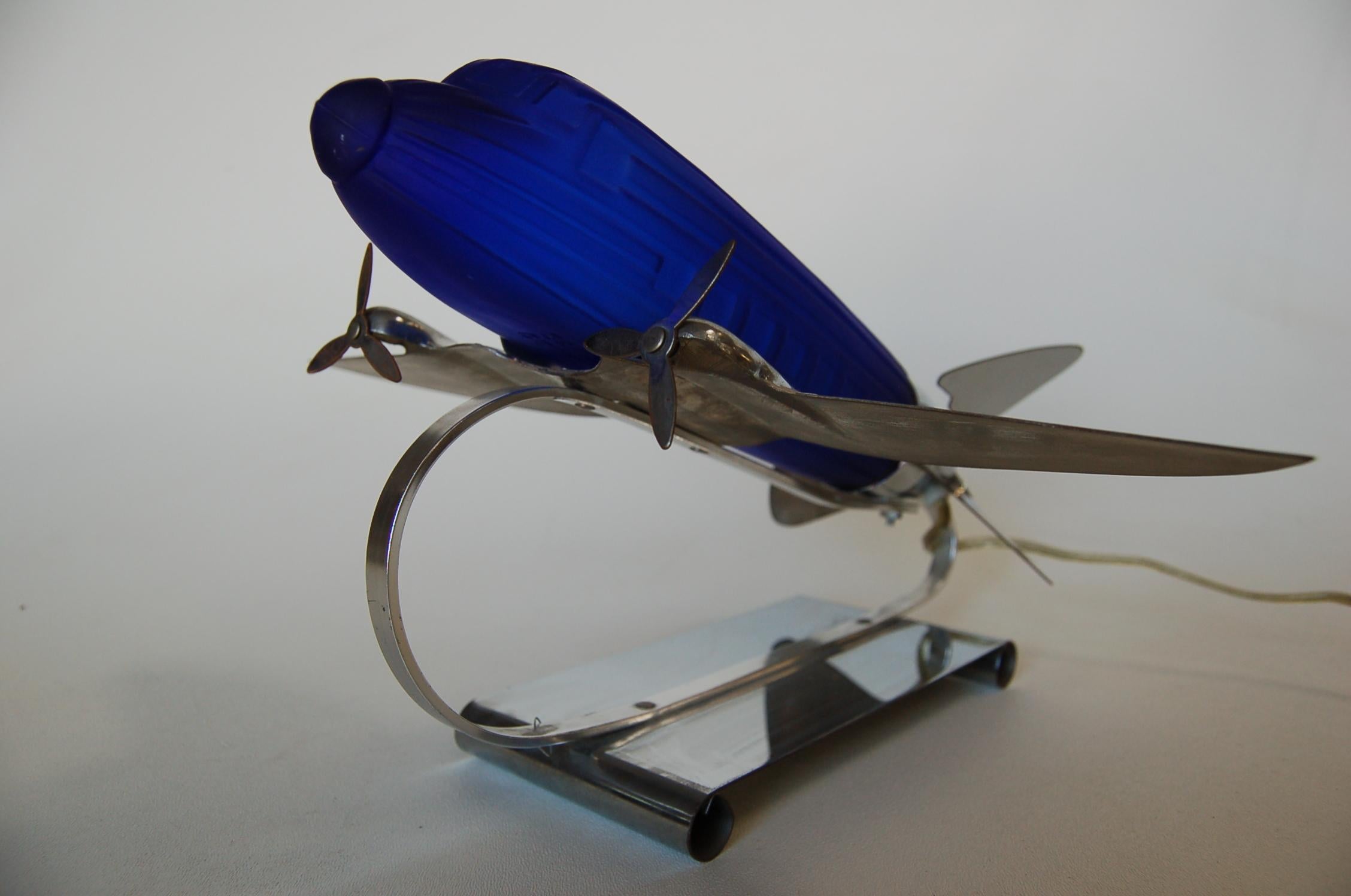 art deco airplane lamp