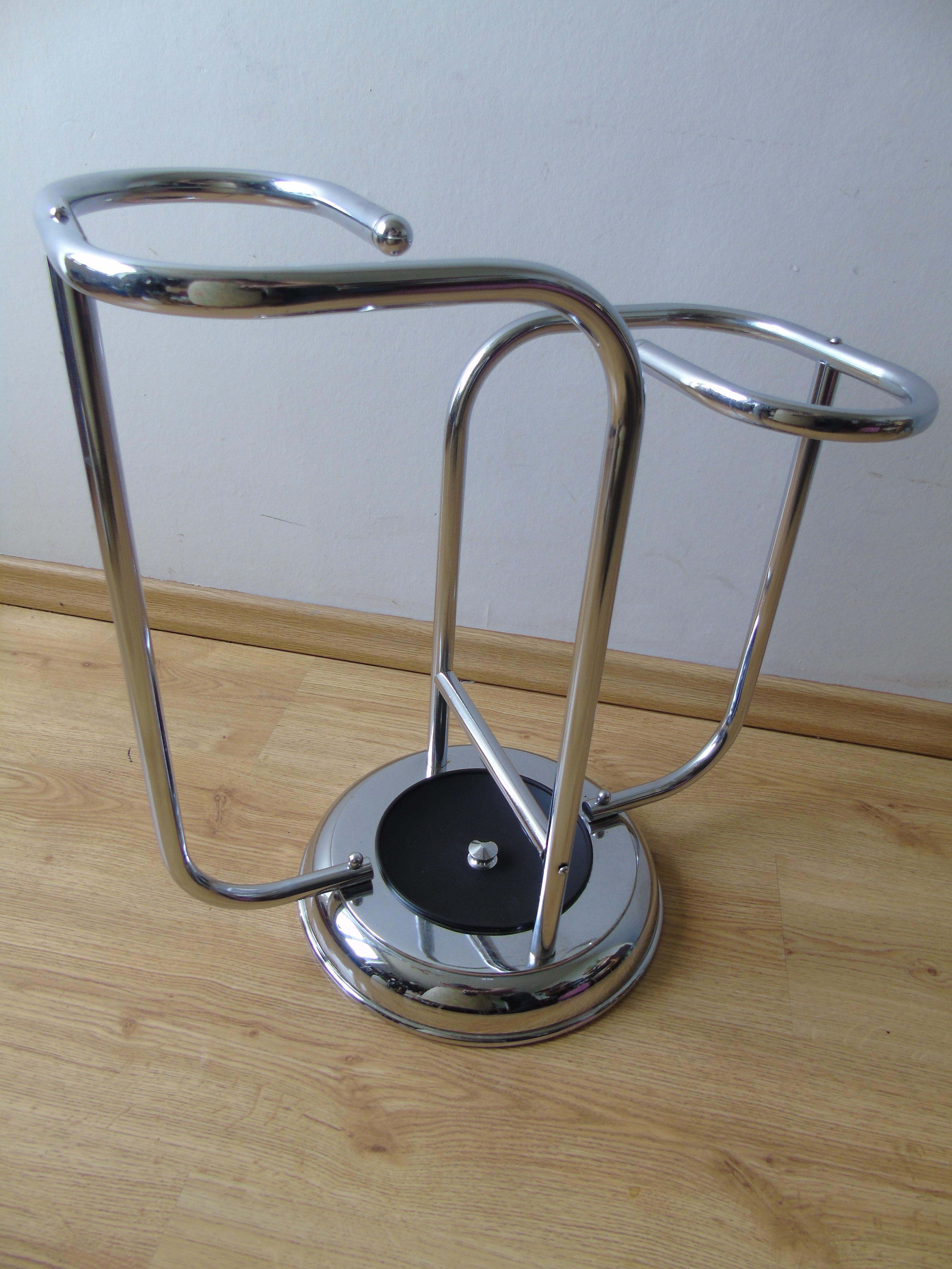 Chrome Art Deco Umbrella Stand, 1940s 4