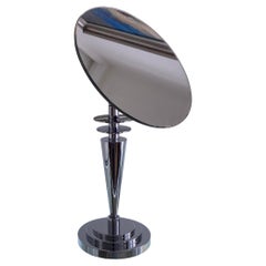 Chrome Art Deco Vanity Mirror or Pedestal
