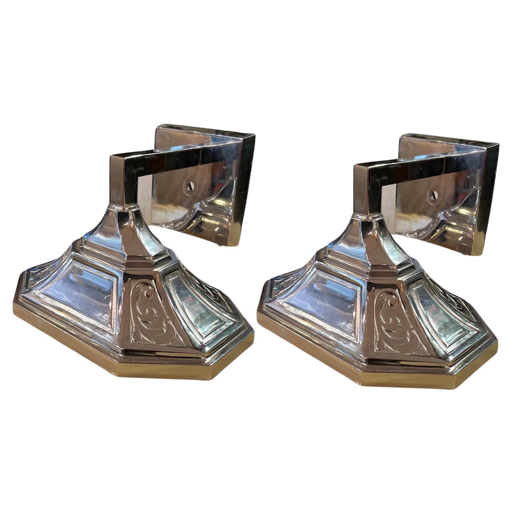 Chrome Art Noveul Style Sconces For Sale