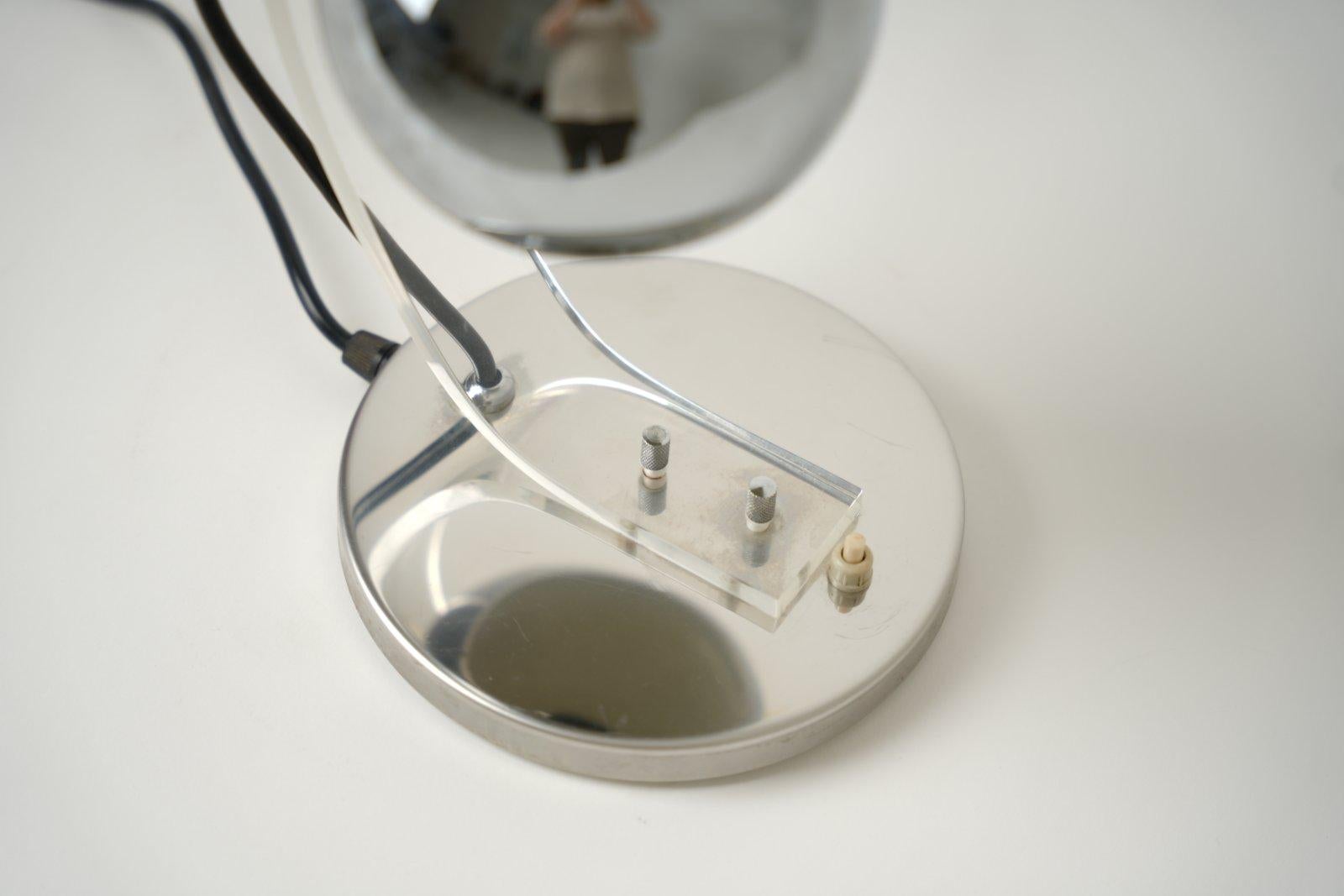 Chrome Ball and Ball Ball Guzzini Meblo Lampe de table 1970 en vente