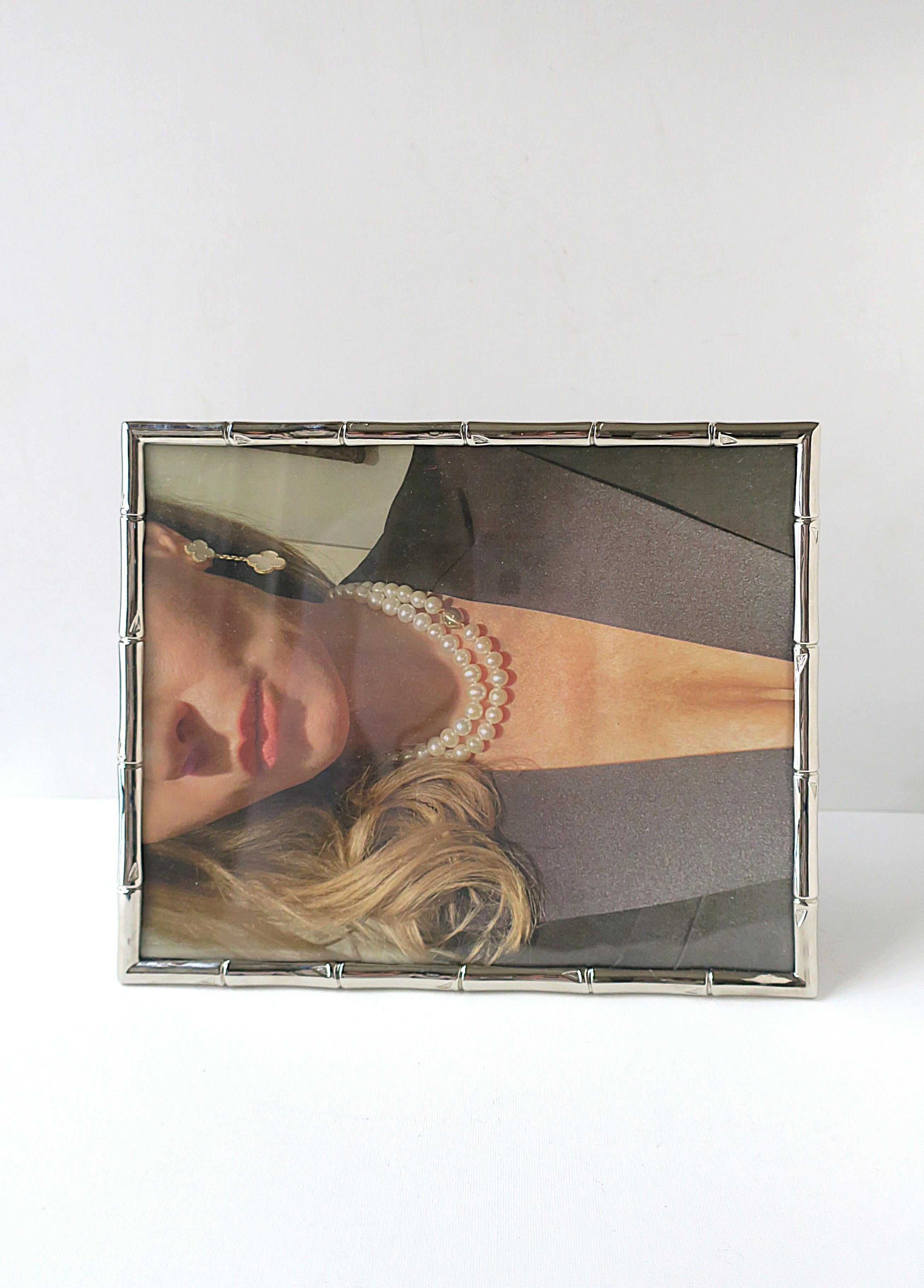 20th Century Chrome Bamboo Picture Frame For Sale