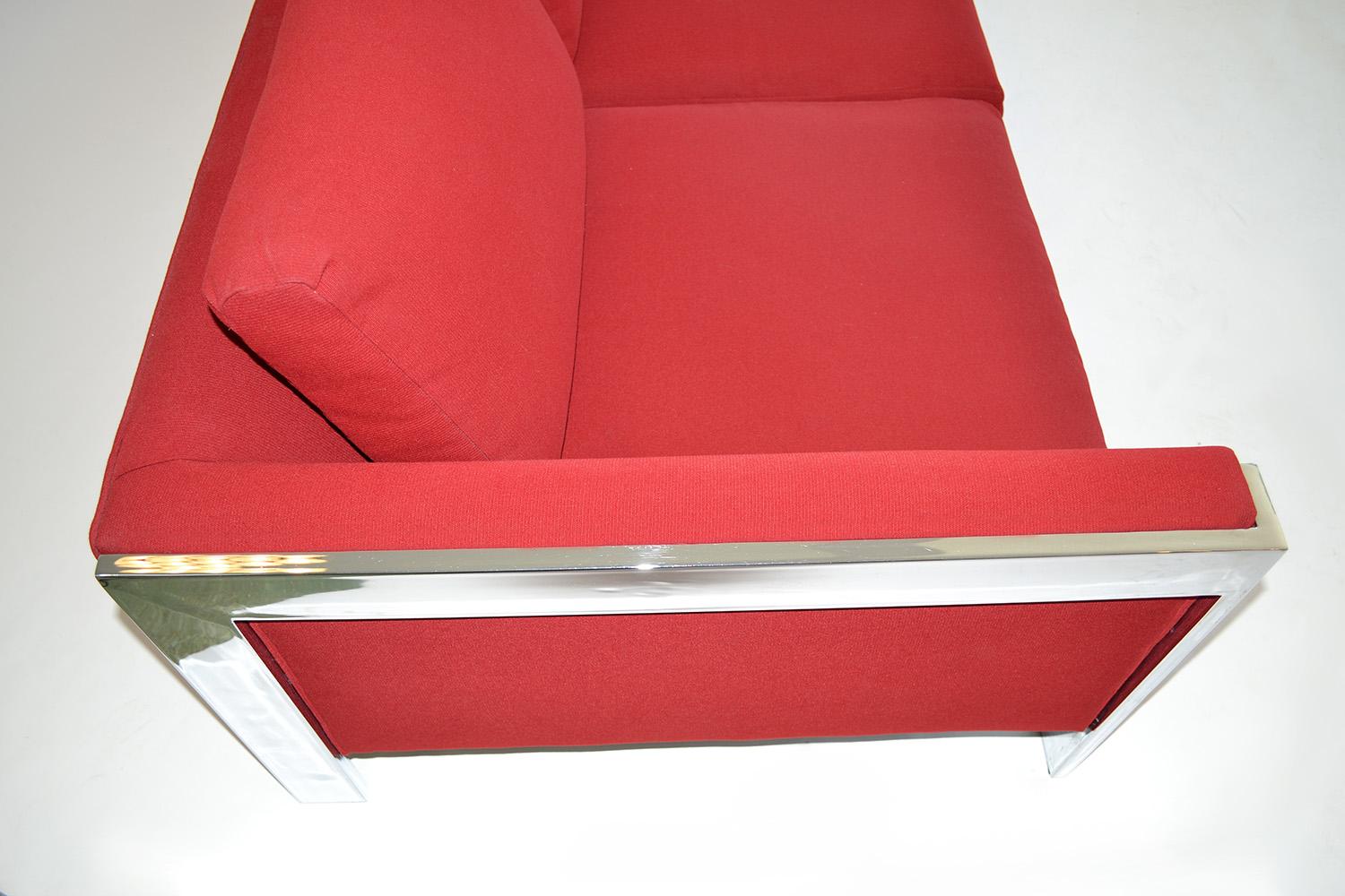 American Chrome Bar 3-Seat Sofa by Milo Baughman for Thayer Coggin, USA 1970s For Sale