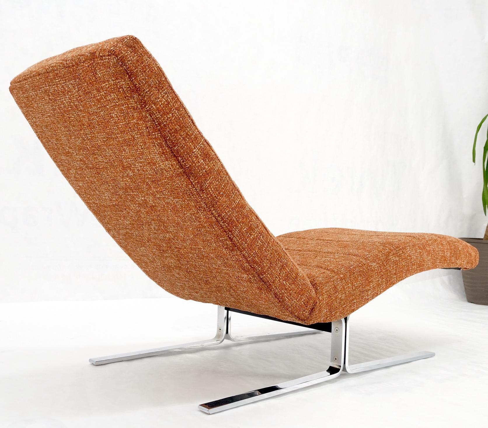 Chrome Bar Base Mid-Century Modern Chaise Lounge Milo Baughman Attributed 7